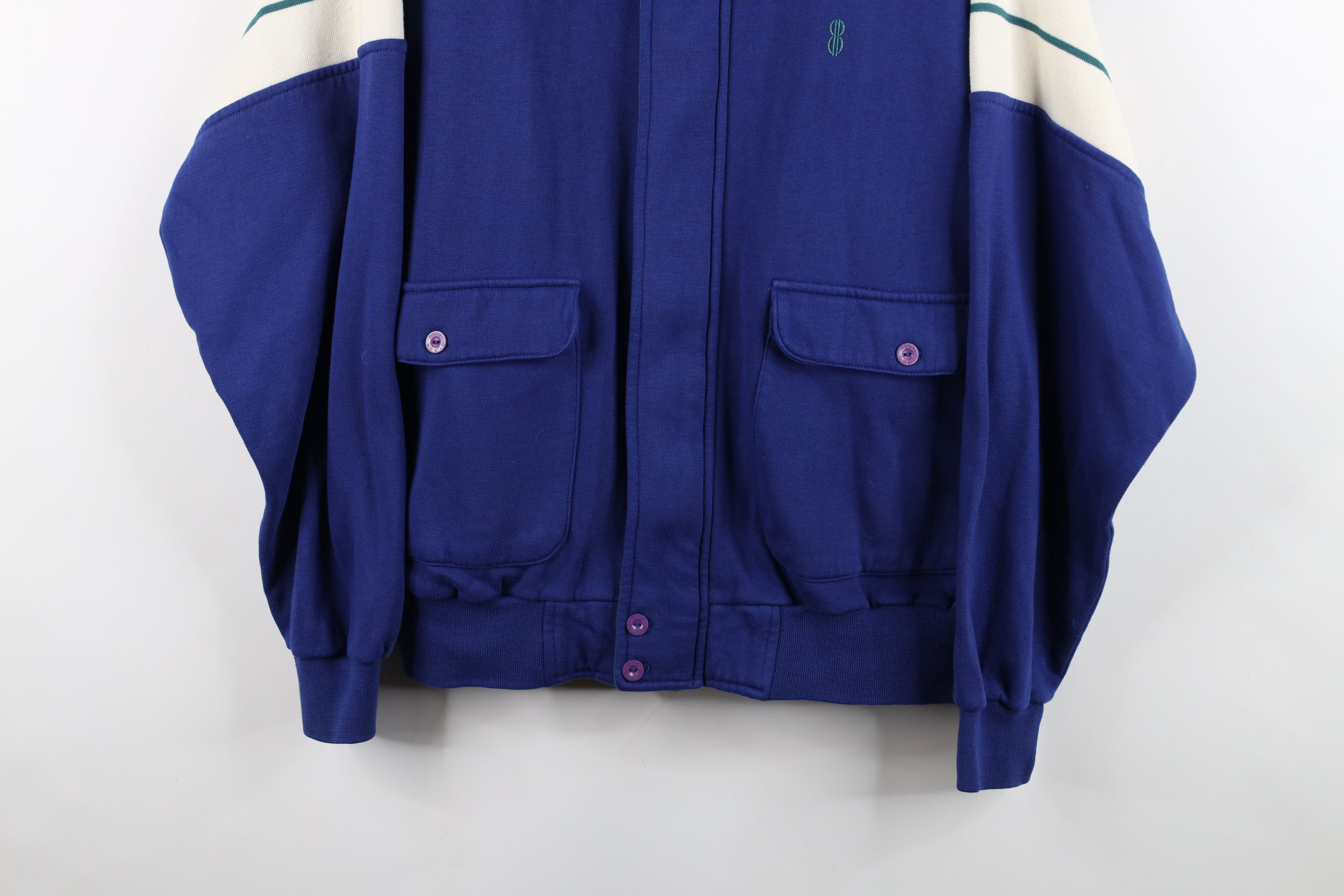Vintage Vintage 90s Streetwear Warm Up Tennis Track Jacket Blue Size US L / EU 52-54 / 3 - 3 Thumbnail