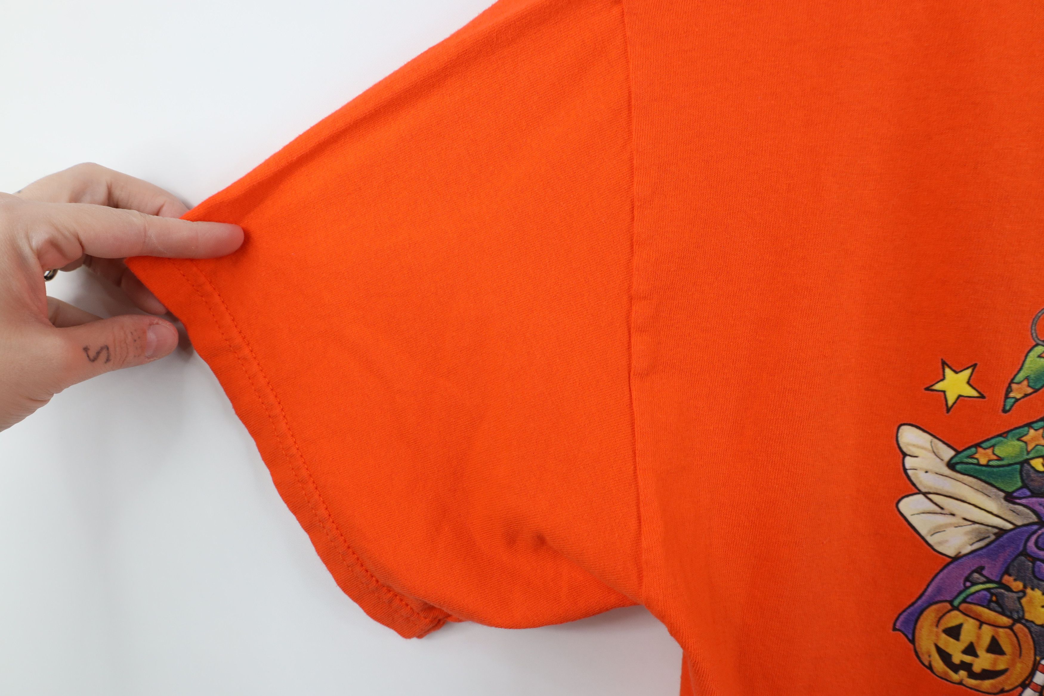 Vintage Vintage 90s Y2K Streetwear Halloween Witch T-Shirt Orange Size L / US 10 / IT 46 - 6 Thumbnail
