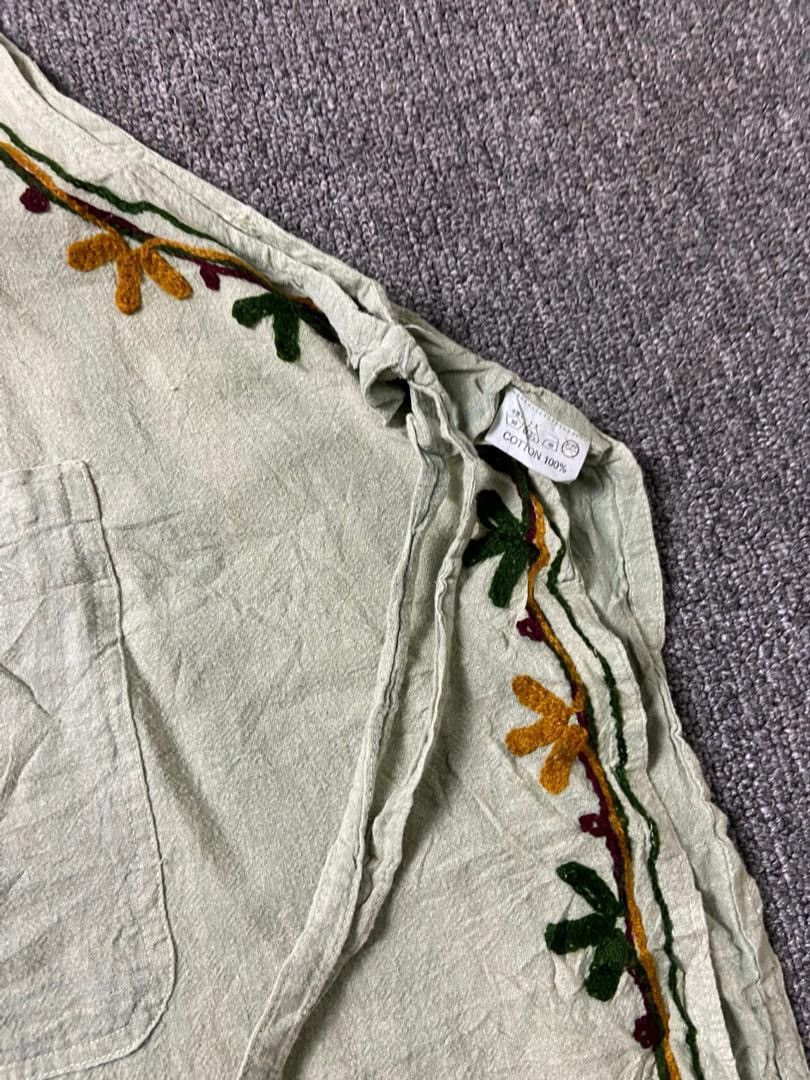 Japanese Brand Jagannath Embroidered Apron Long Dress (180) Size ONE SIZE - 8 Thumbnail