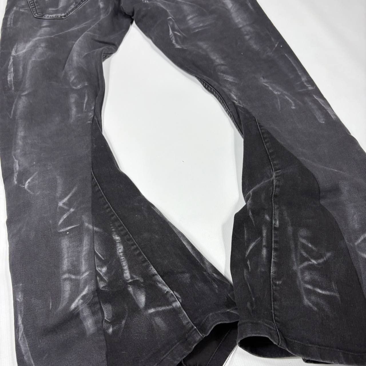 Japanese Brand Custom Black Baggy Distressed Jeans Painted Wide Leg Size US 31 - 5 Thumbnail