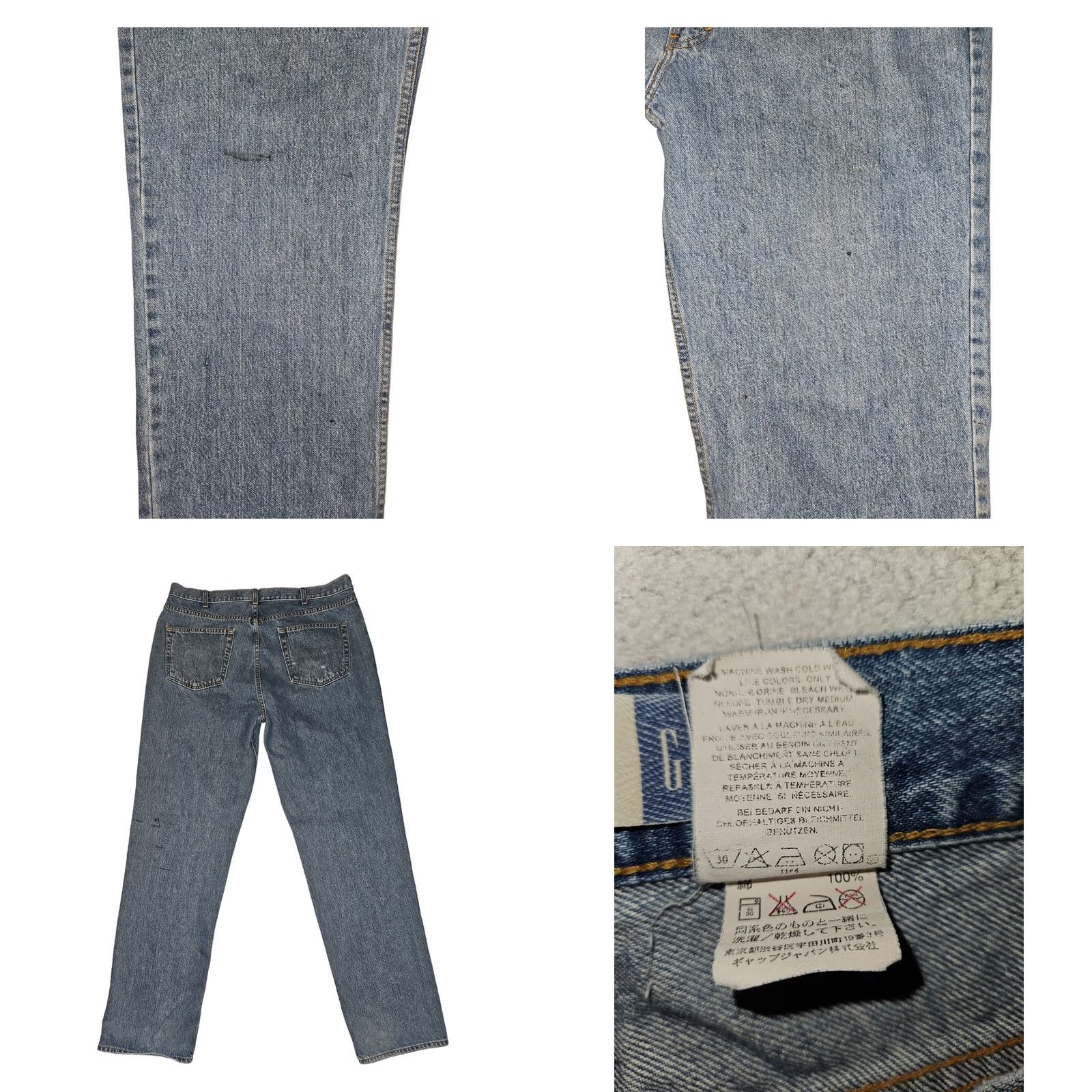 Gap VINTAGE Gap Jeans 38x34 Men's Blue Denim 90s Grunge Distressed Relaxed Straight 5-Pocket Regular Cotton Jeans Mens Size US 38 / EU 54 - 8 Thumbnail
