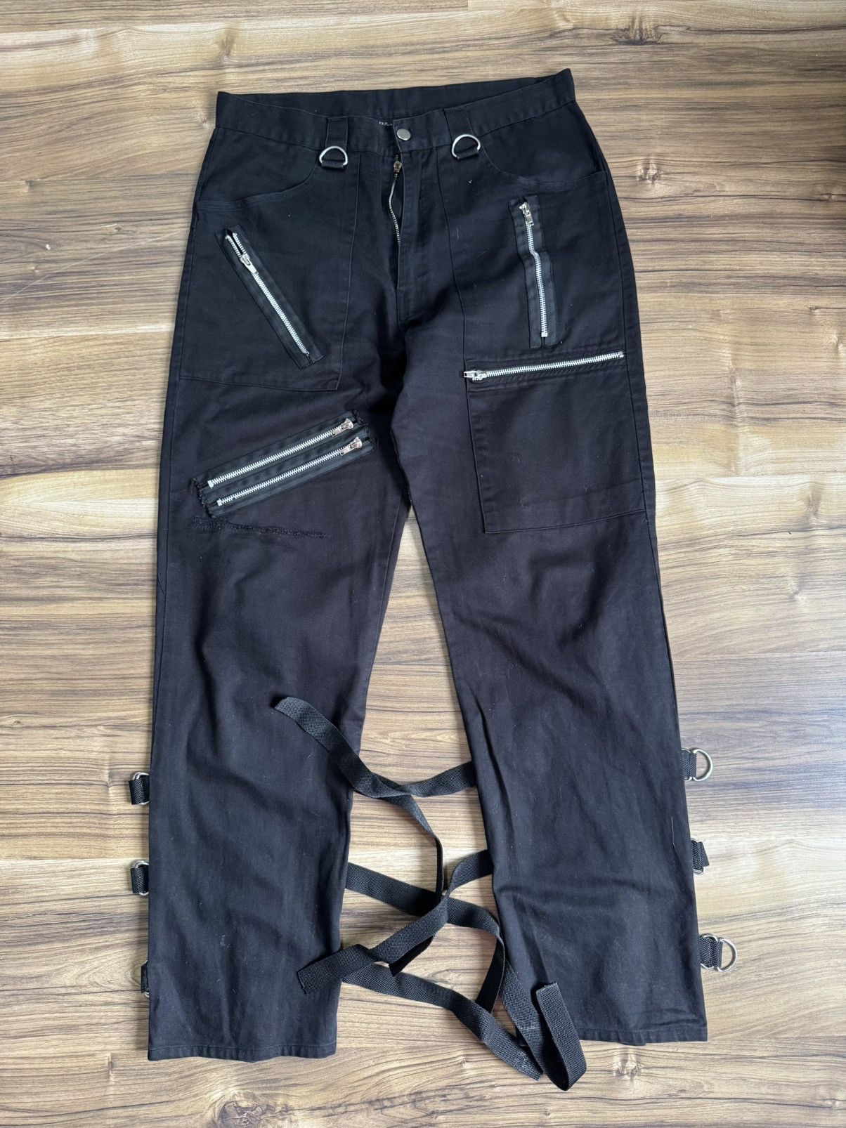 Japanese Brand Vintage Multi Pocket Flared Pants Jeans Size US 31 - 4 Thumbnail