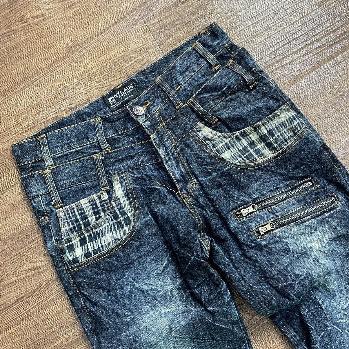 Hysteric Glamour DOUBLE WAIST JEANS NYLAUS CLOTHING RUSTY DENIM DISTRESSED Size US 31 - 6 Thumbnail