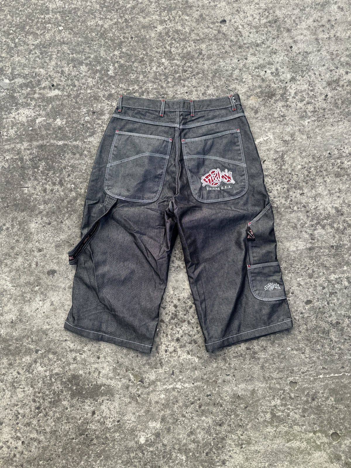 Y2K Vintage Freaks Baggy Denim Shorts Streetwear Rare USA L