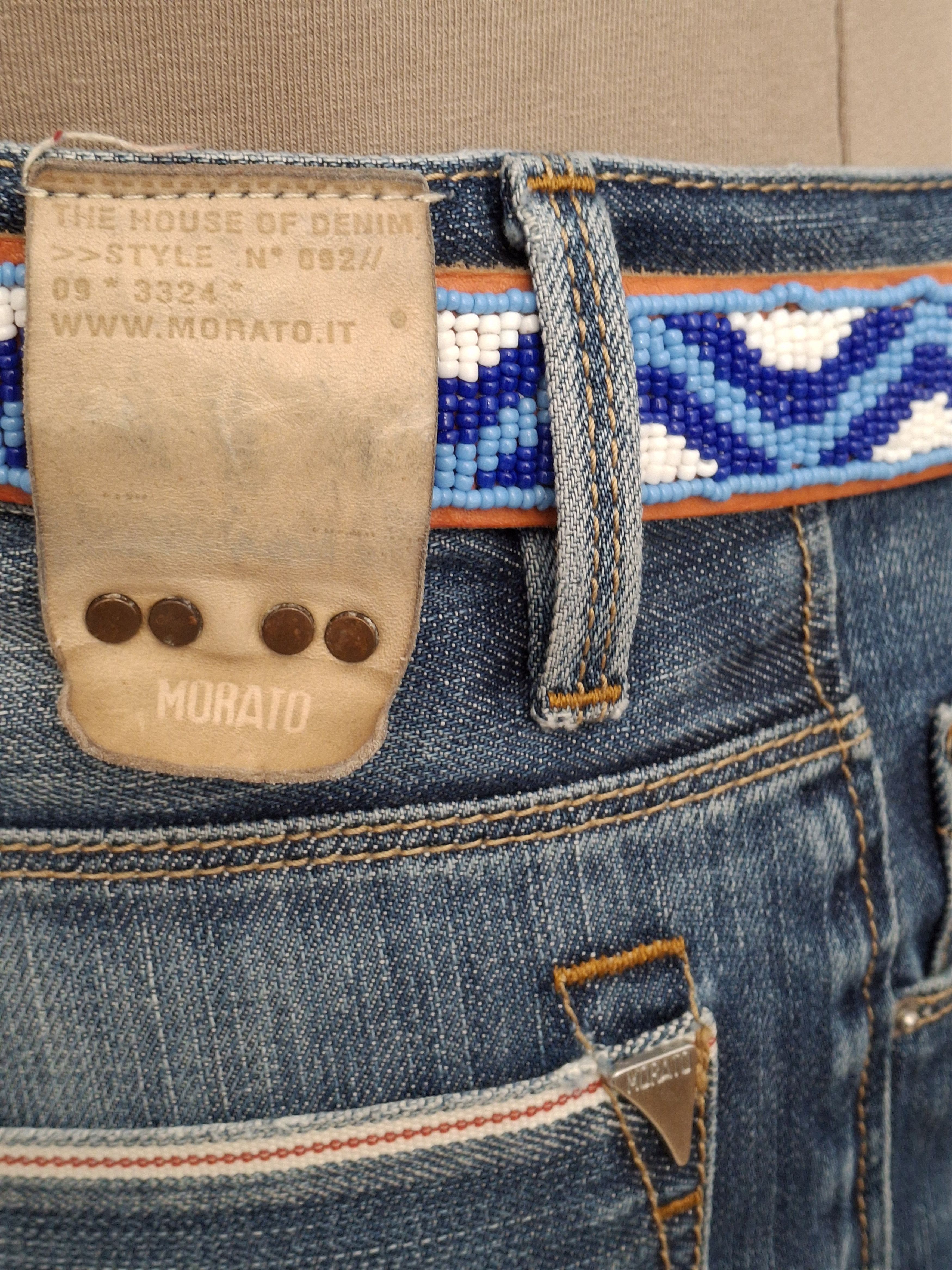Handmade Custom Deconstructed 2000s Italian Denim Mini Skirt Size 33" - 4 Thumbnail