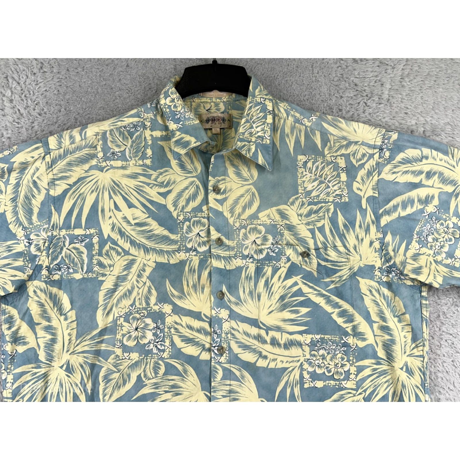 Vintage Campia Moda Shirt Mens XL Blue Button-Up Hawaiian Floral Leaf Cotton Size US XL / EU 56 / 4 - 4 Thumbnail
