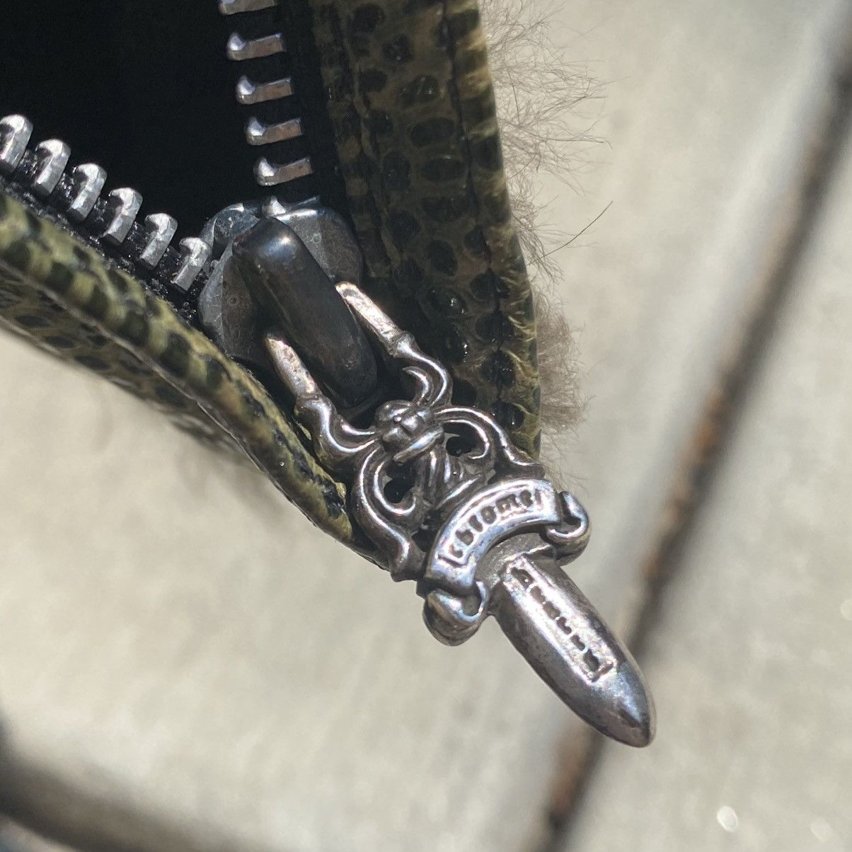 Chrome Hearts Chrome Hearts Rabbit Fur Green Lizard Skin Coin Zip Wallet Size ONE SIZE - 5 Thumbnail