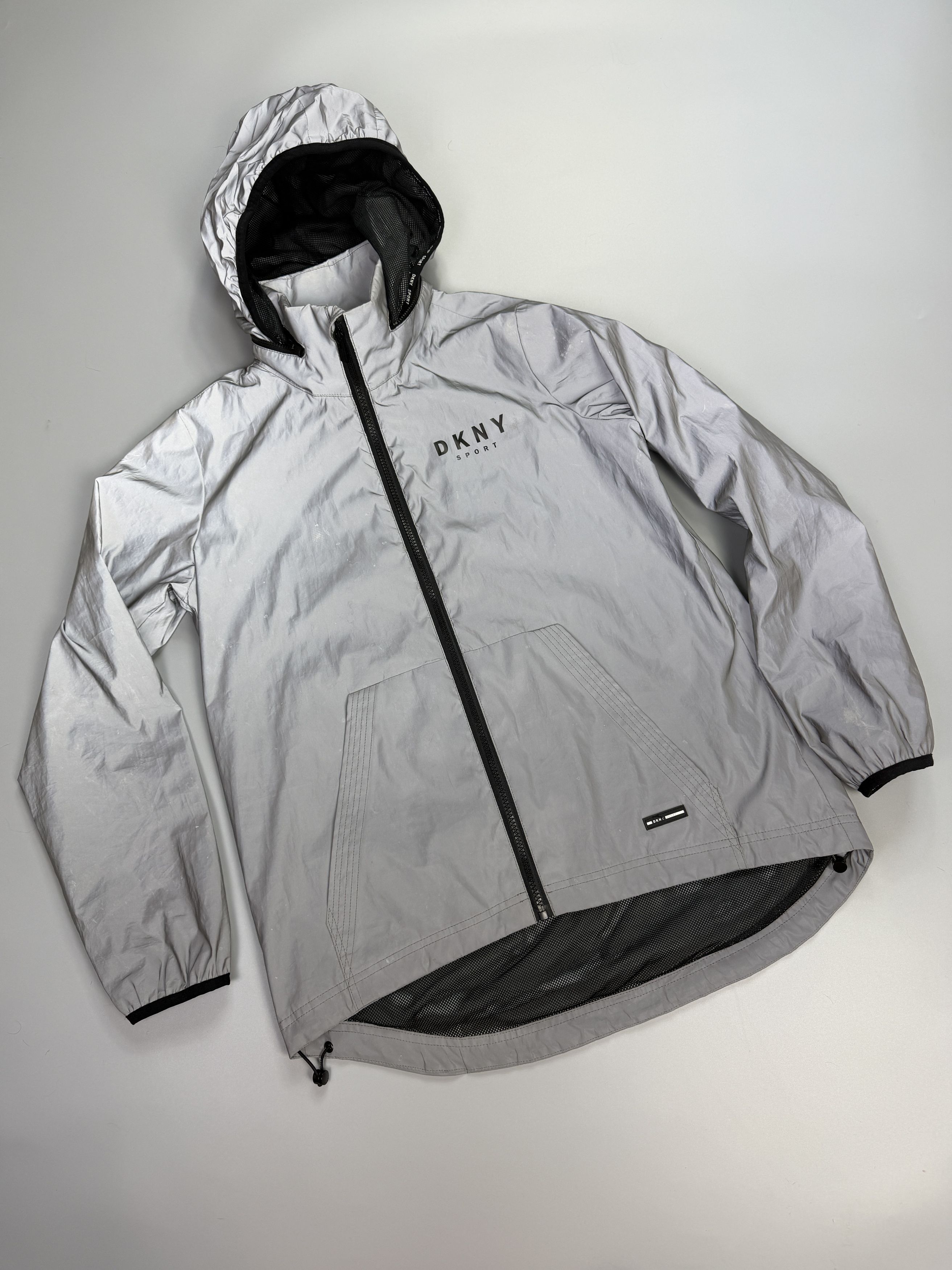 DKNY DKNY silver reflective windbreaker jacket full zip Size XS / US 0-2 / IT 36-38 - 1 Thumbnail