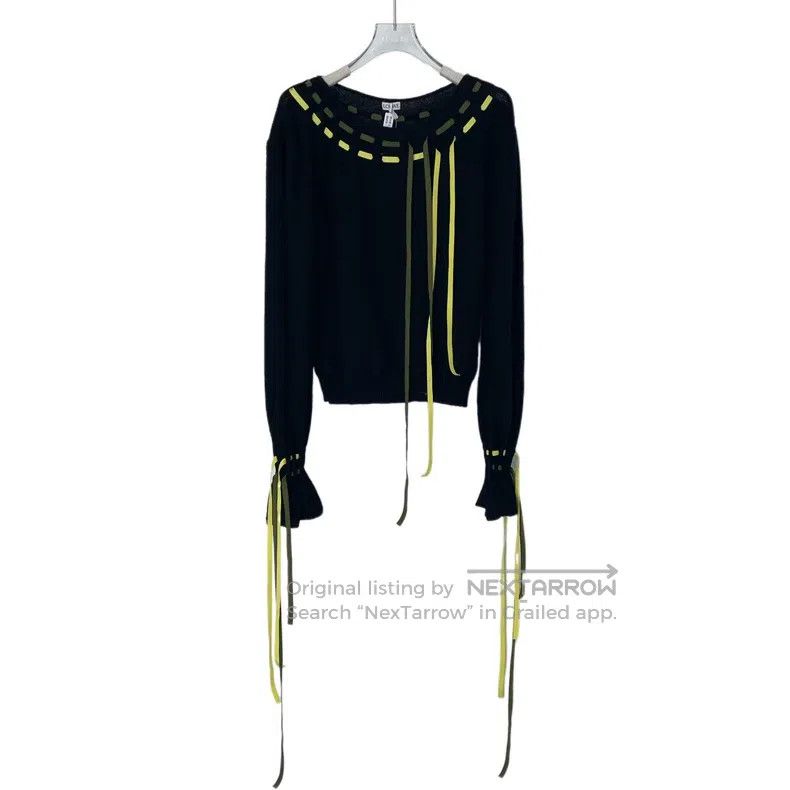 Loewe Loewe Black Wool Knit Fringe Sweater, 100% Wool Size XS / US 0-2 / IT 36-38 - 2 Thumbnail