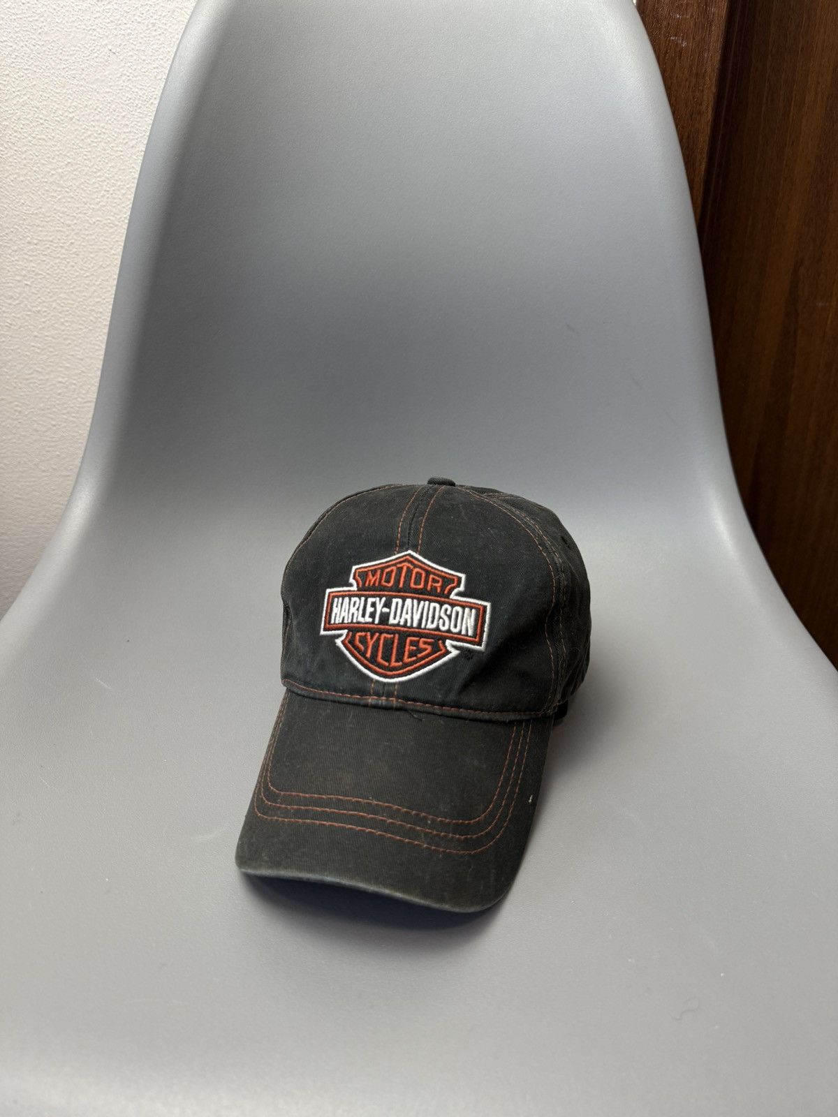 Harley Davidson Vintage Harley Davidson Denim Faded Flame Cap Y2K Size ONE SIZE - 1 Thumbnail