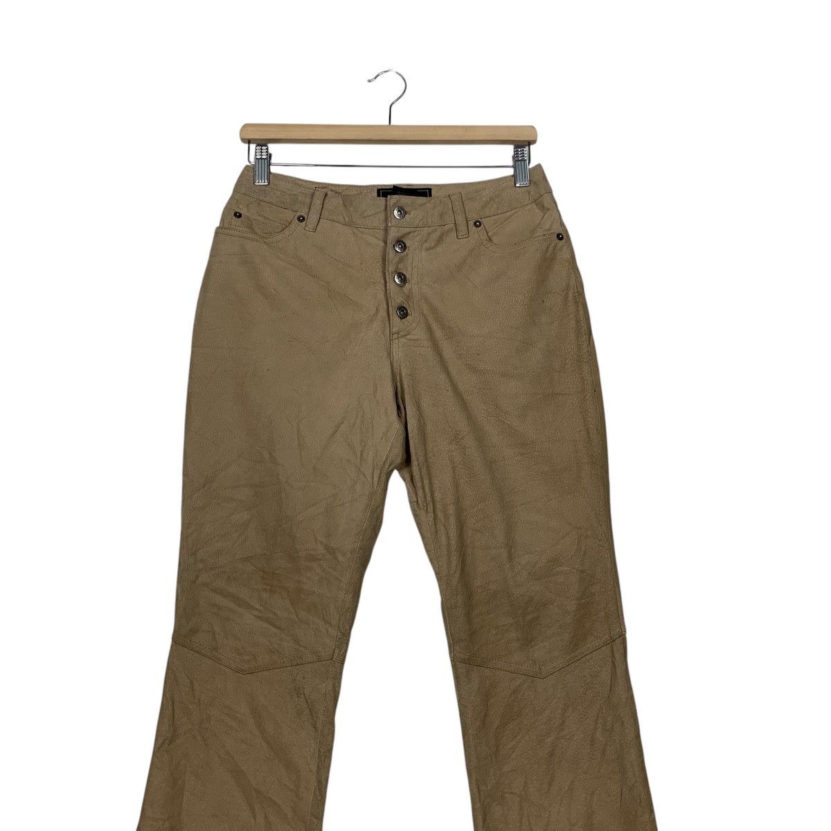 Genuine Leather ROUTE 66 Genuine Leather Pants Fly Button W28 #2168-C96 Size 28" / US 6 / IT 42 - 3 Thumbnail