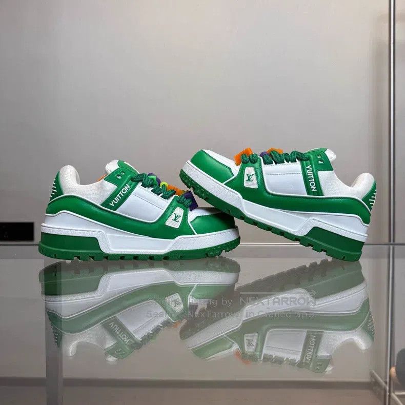 Louis Vuitton Louis Vuitton Trainer Maxi Fat Ding White Green shoes Size US 8.5 / EU 41-42 - 6 Thumbnail