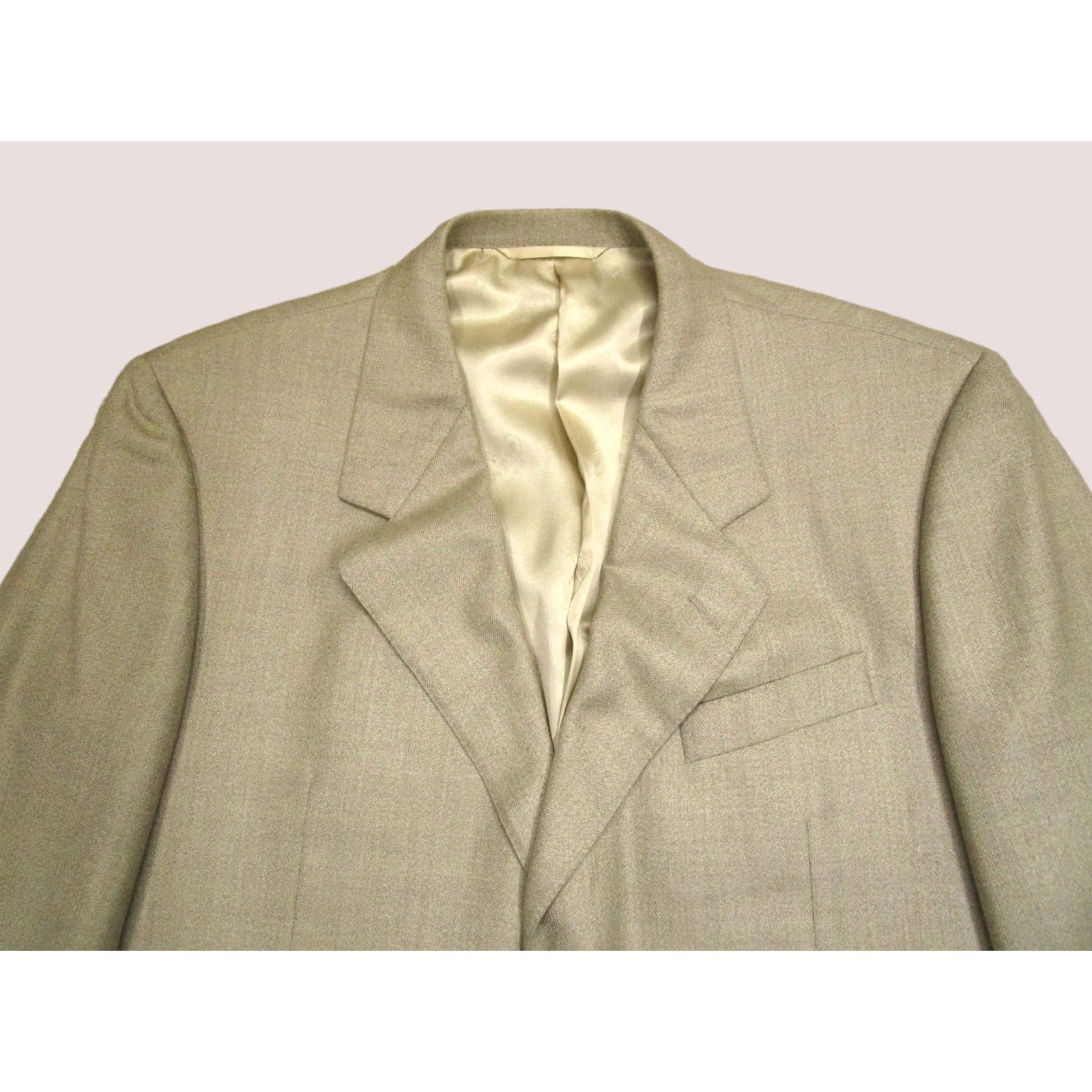 Loro Piana Hickey Freeman Sport Coat Beige Cashmere 2 Piece Blazer Men 43 Long Vintage 100% Loro Piana USA Men Size 46R - 1 Thumbnail