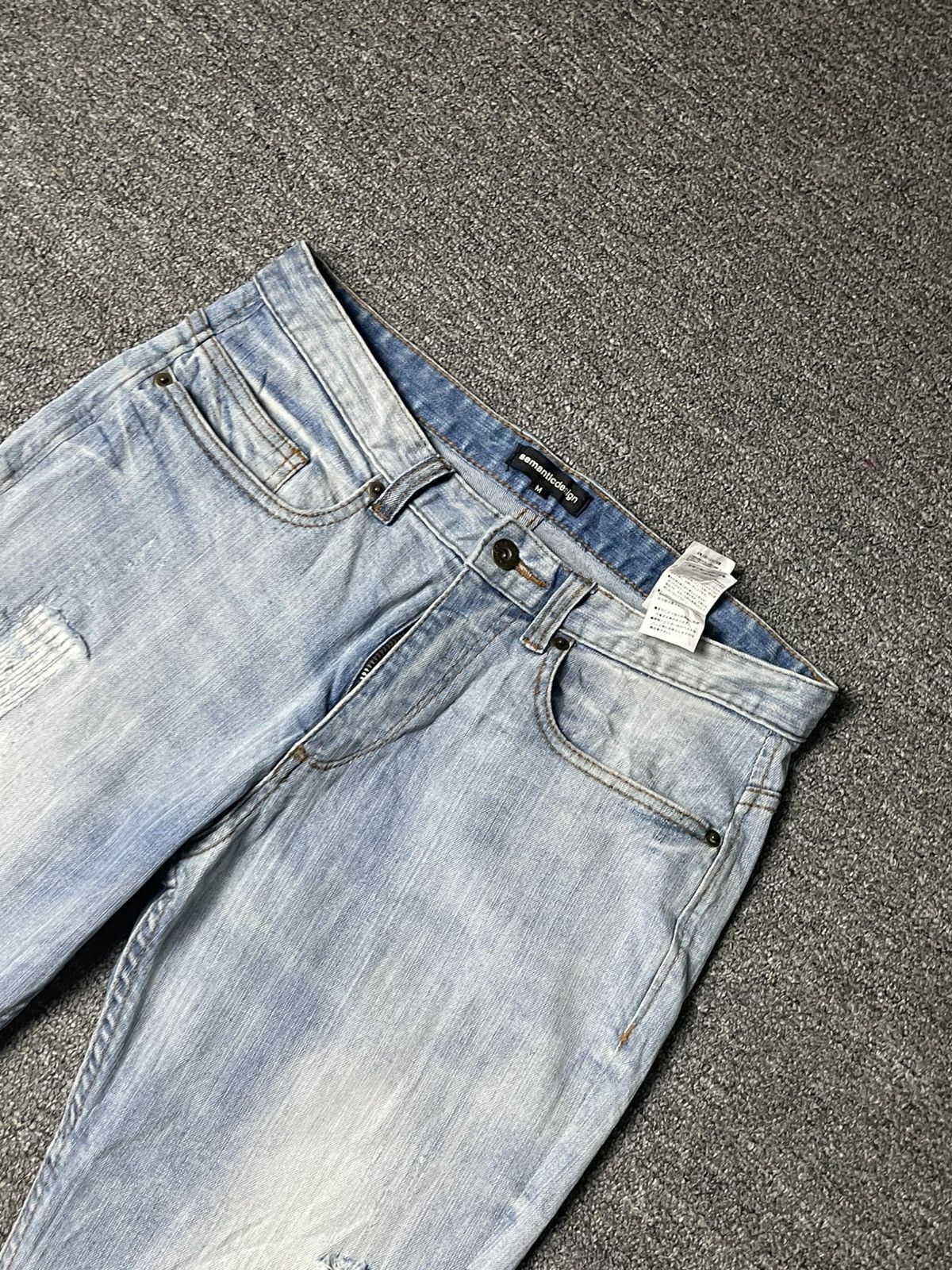 Japanese Brand × Vintage × semanticdesign Vintage SEMANTIC DESIGN Ripped Jeans (91) Size US 30 / EU 46 - 4 Thumbnail