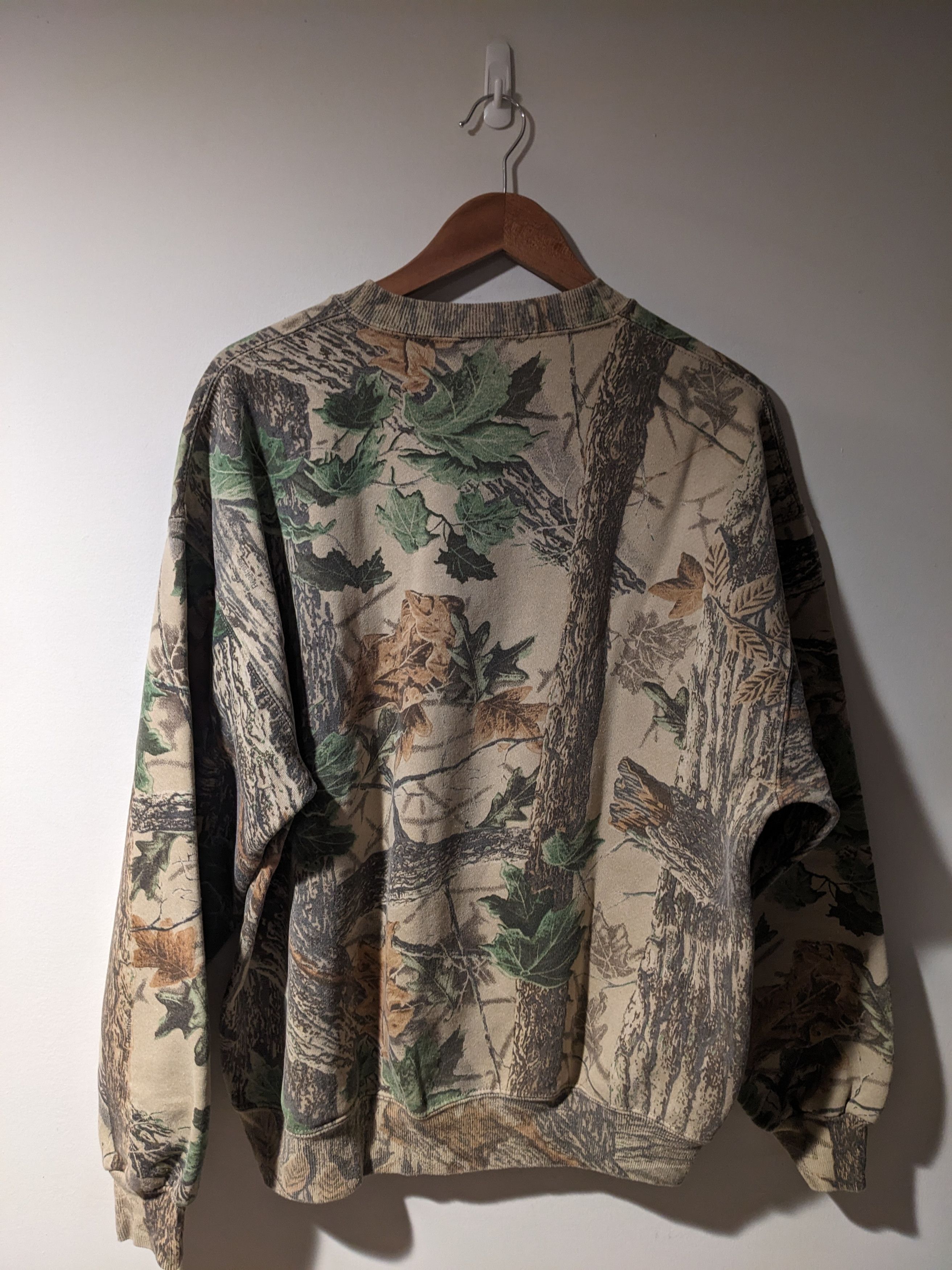 Jerzees Vintage 90s Camo Outdoors Leaves Nature Jerzees Sweatshirt Size US XL / EU 56 / 4 - 3 Thumbnail