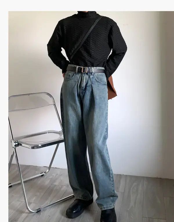 Japanese Brand American retro straight wide-leg loose versatile jeans Size US 32 / EU 48 - 4 Thumbnail