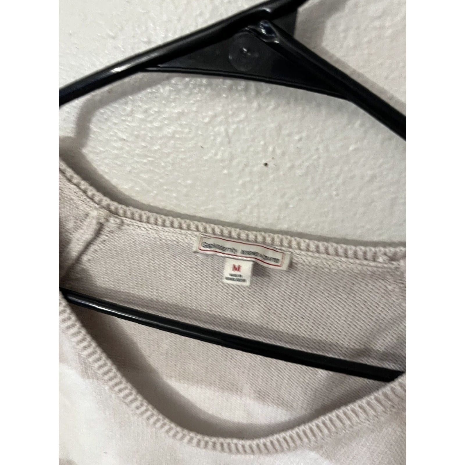 Gap VINTAGE GAP Maternity Beige White Wide Striped V-Neck Sweater Adult M Pullover Cotton Beige Womens Size M / US 6-8 / IT 42-44 - 3 Thumbnail