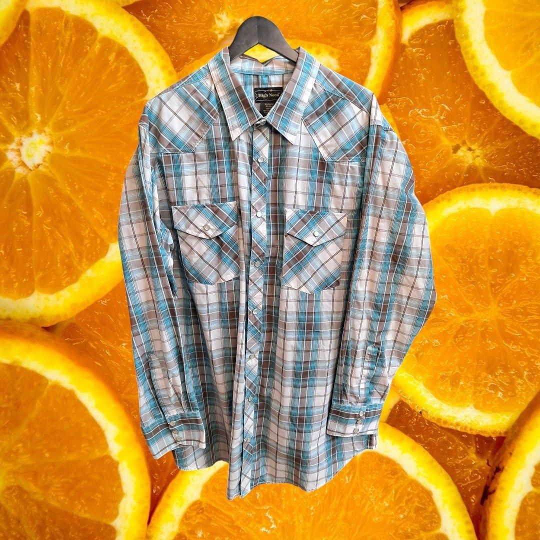 Other High Noon Plaid Western Shirt Pearl Snap Front Long Sleeve C Size US XL / EU 56 / 4 - 2 Thumbnail