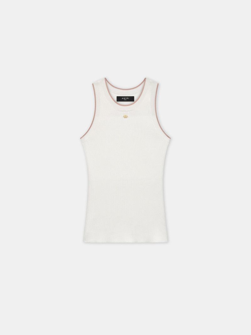 Amiri o1s1wg110526 Open Back Tank Top in White Size L / US 10 / IT 46 - 1 Thumbnail