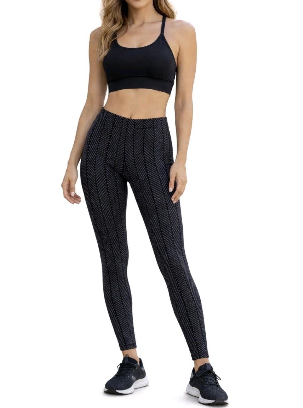 Vacation Porto Leggings Gray & Black Herringbone Pull On Sz S (1) Size 27" / US 4 / IT 40 - 1 Thumbnail