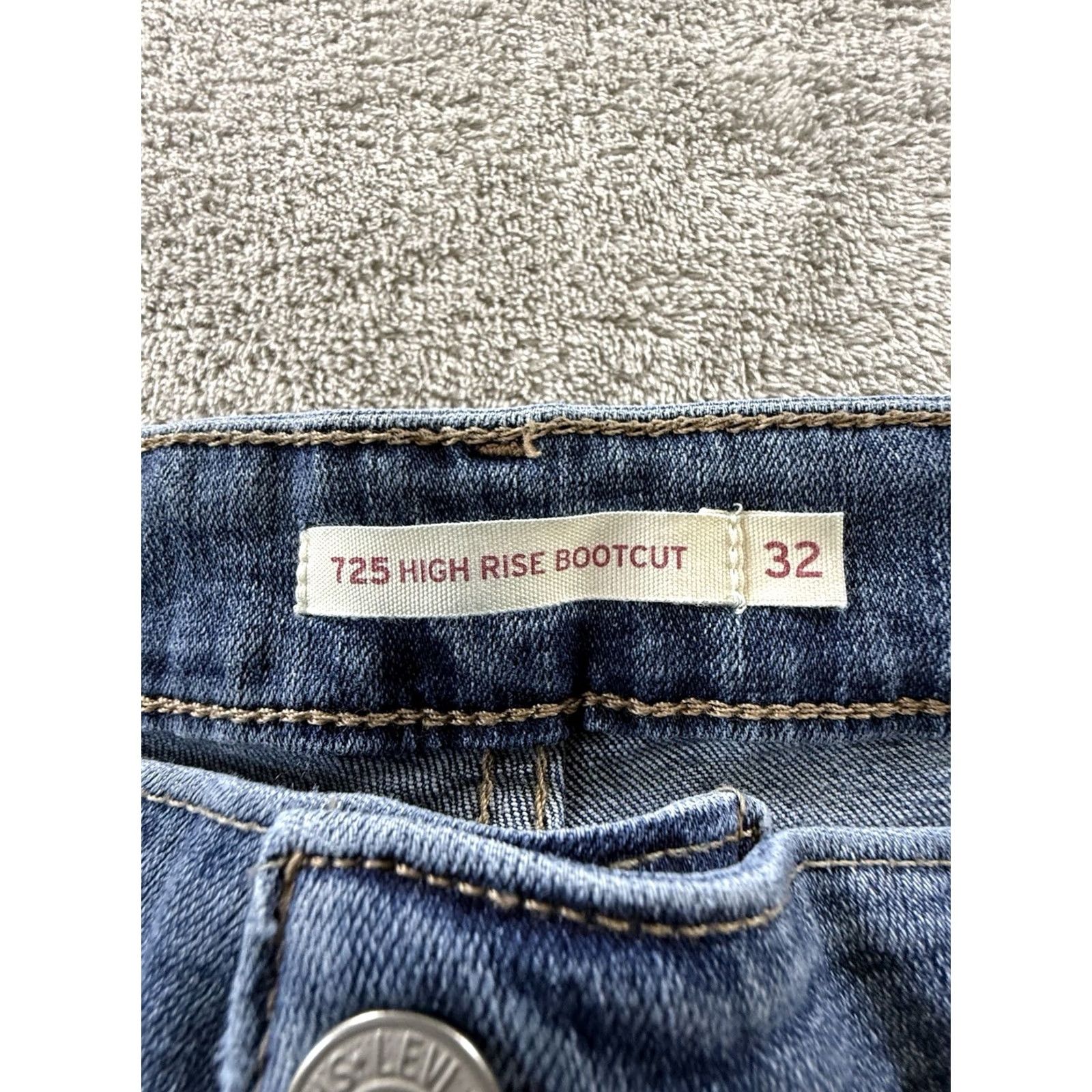 Levi's Levi's Jeans Bootcut 32 Blue High Rise Womens Regular Inseam 32 Hippie Rodeo Cowboy Concert 725 Size 24" / US 00 / IT 34 - 3 Thumbnail