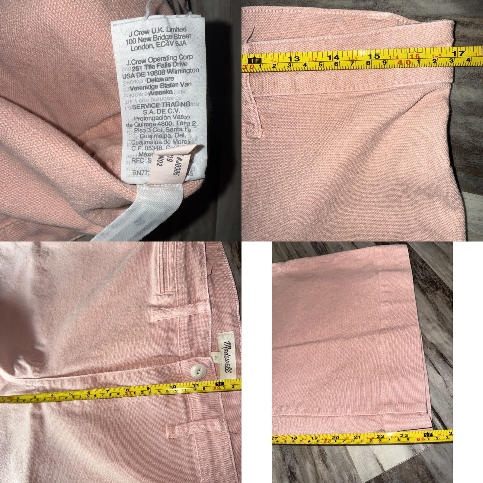 Madewell VINTAGE Madewell Womens Powder Pink Wide Leg Cropped High Waist Canvas Denim Jeans 28 Size 24" / US 00 / IT 34 - 8 Thumbnail