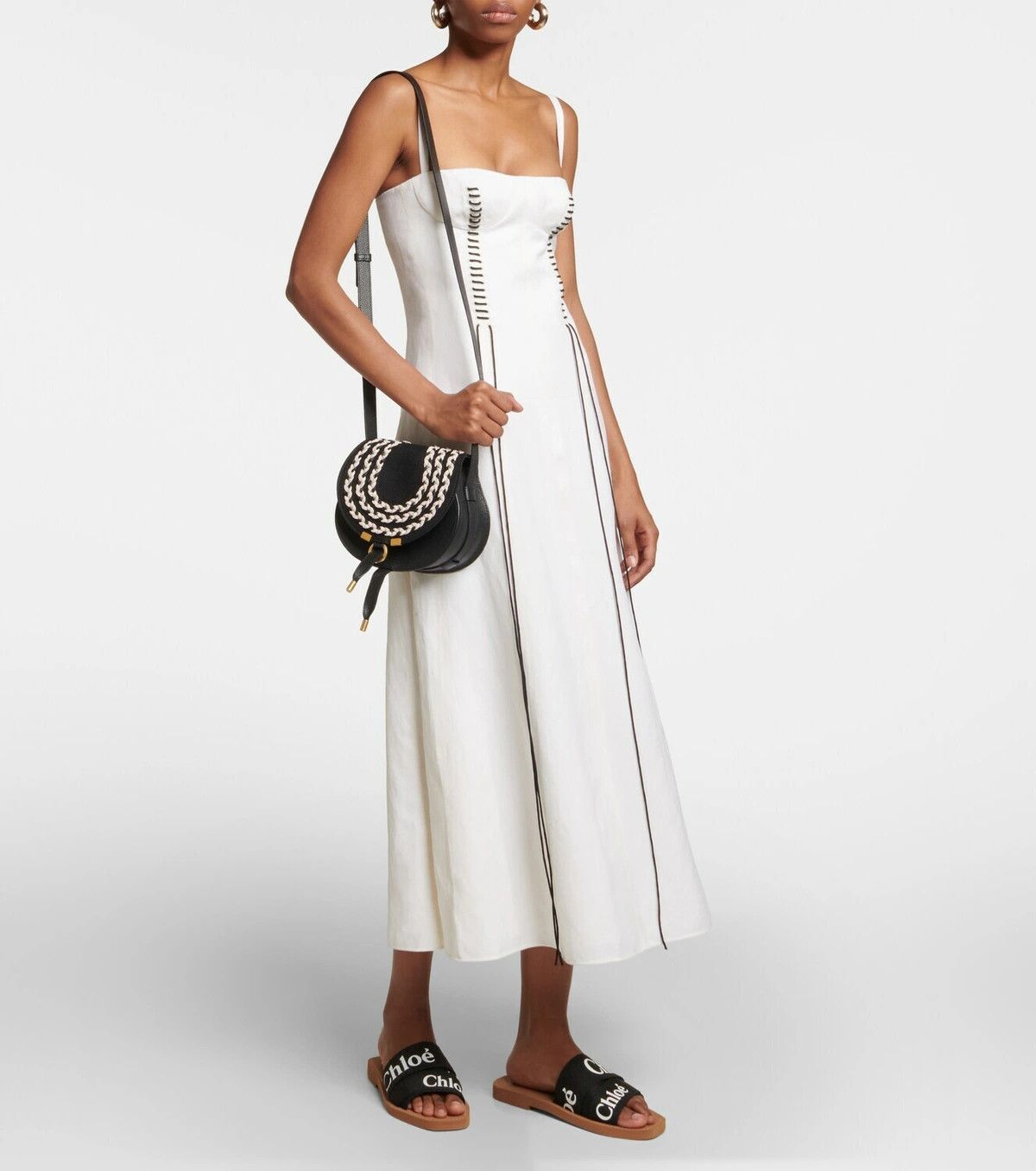 Chloe o1loc1c10226 Size: OS / Marcie Saddle Bag in Black/White Size ONE SIZE - 5 Thumbnail