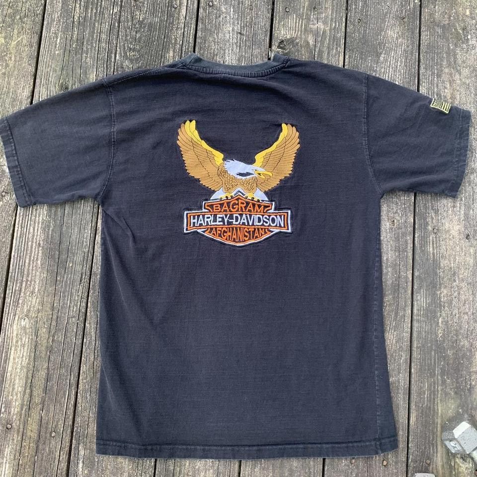 Harley Davidson × Vintage Vintage Black Harley Davidson Eagle Tee army Size US XL / EU 56 / 4 - 1 Thumbnail