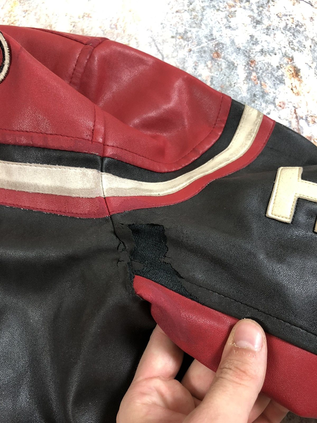 Vintage Racing leather jacket bomber champion Size US XL / EU 56 / 4 - 8 Thumbnail