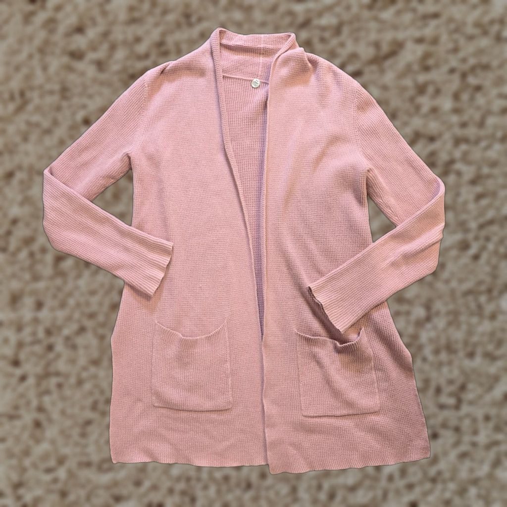Pinko Margaret O'Leary Sweater Cardigan Womens Size S Pink Thermal Open Knit Cardigan Women Size S / US 4 / IT 40 - 1 Thumbnail