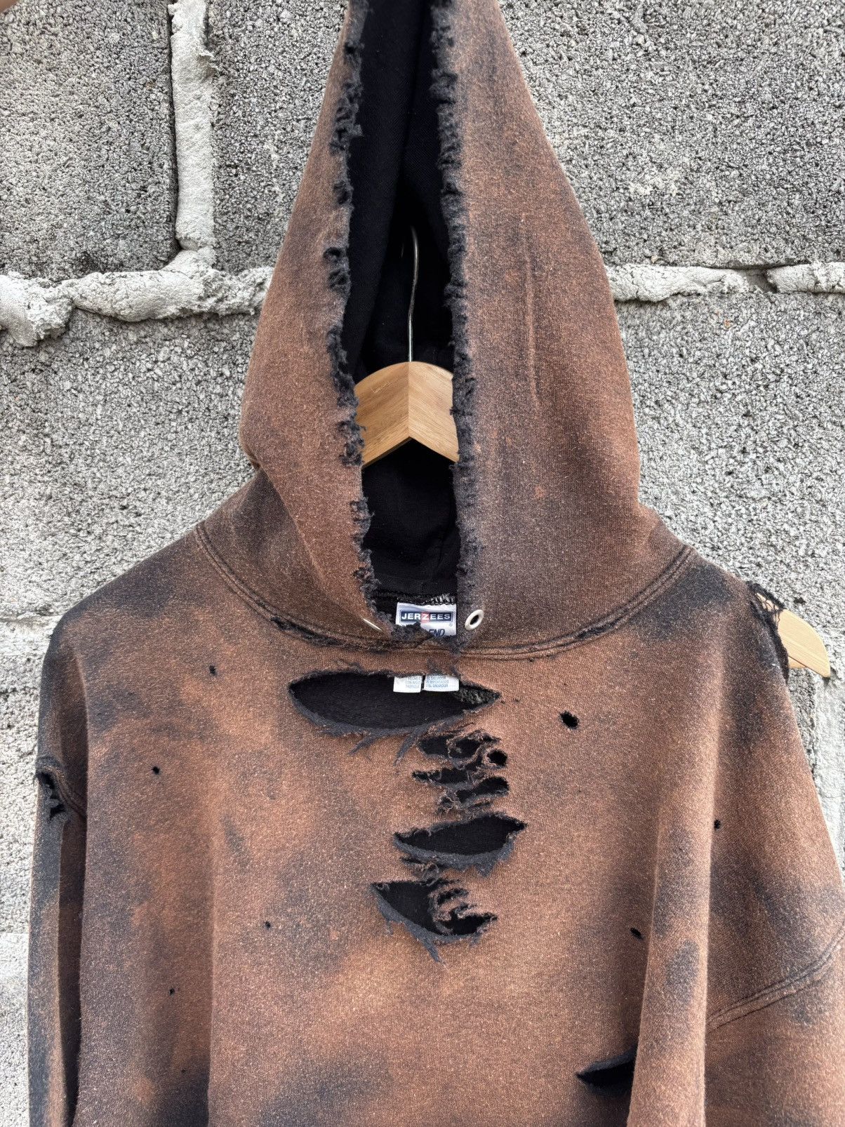 Vintage Thrashed Faded 2Tone Hoodie Distressed Size US M / EU 48-50 / 2 - 13 Thumbnail