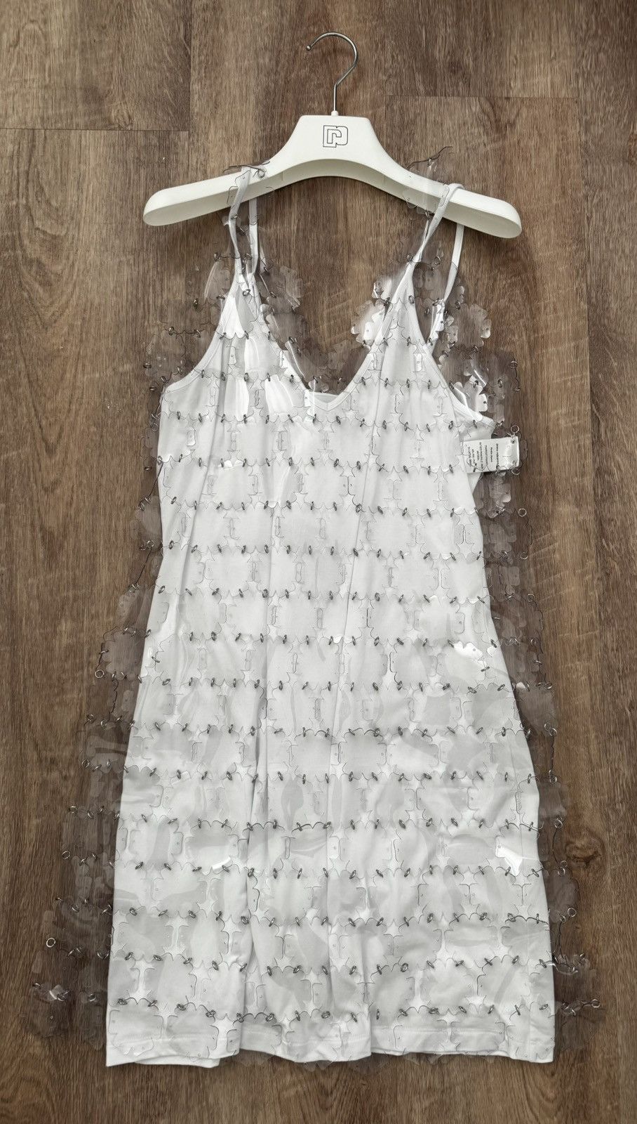 Paco Rabanne Paco Rabanne sequinned V-neck mini dress 38 New Clear White Size S / US 4 / IT 40 - 1 Thumbnail