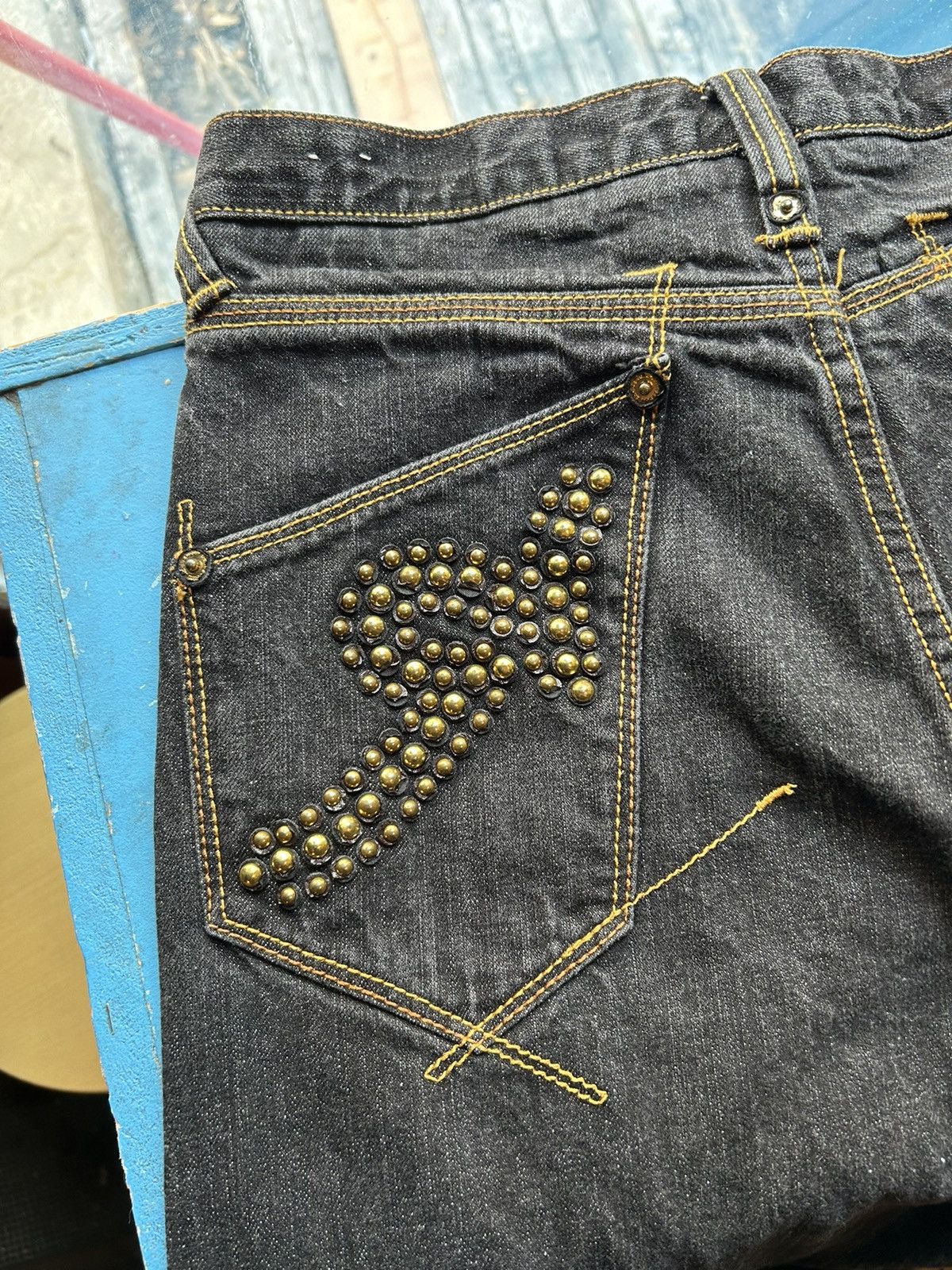 JNCO Crazy Y2K Baggy RocaWear Wide Leg Stones Denim Size US 32 / EU 48 - 12 Thumbnail