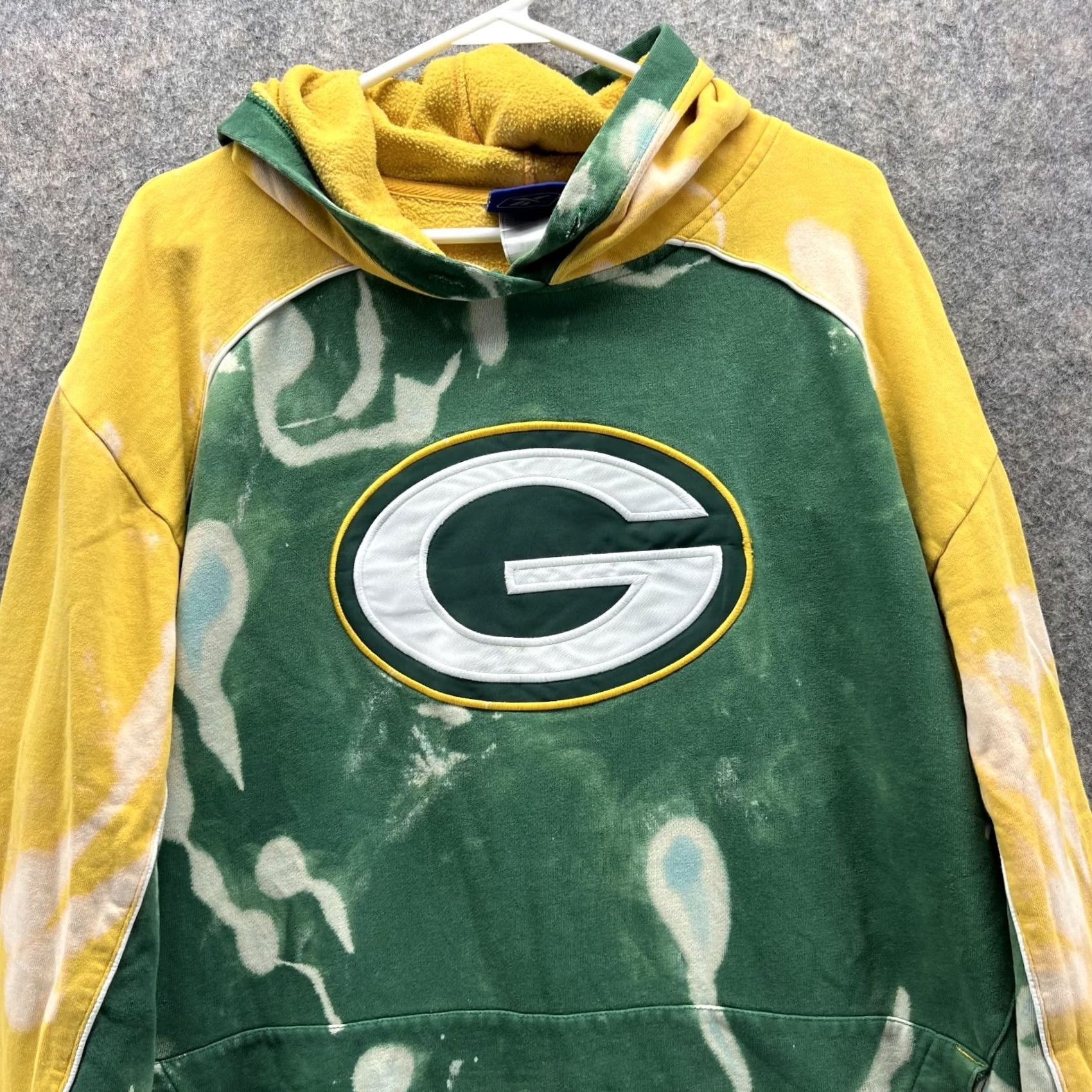 Reebok VINTAGE Reebok Green Bay Packers Sweater Men XL Hooded Jacket NFL Green Logo Pullover Knit Fleece Casual Winter/Fall/Spring/Summer Mens Size US XL / EU 56 / 4 - 3 Thumbnail