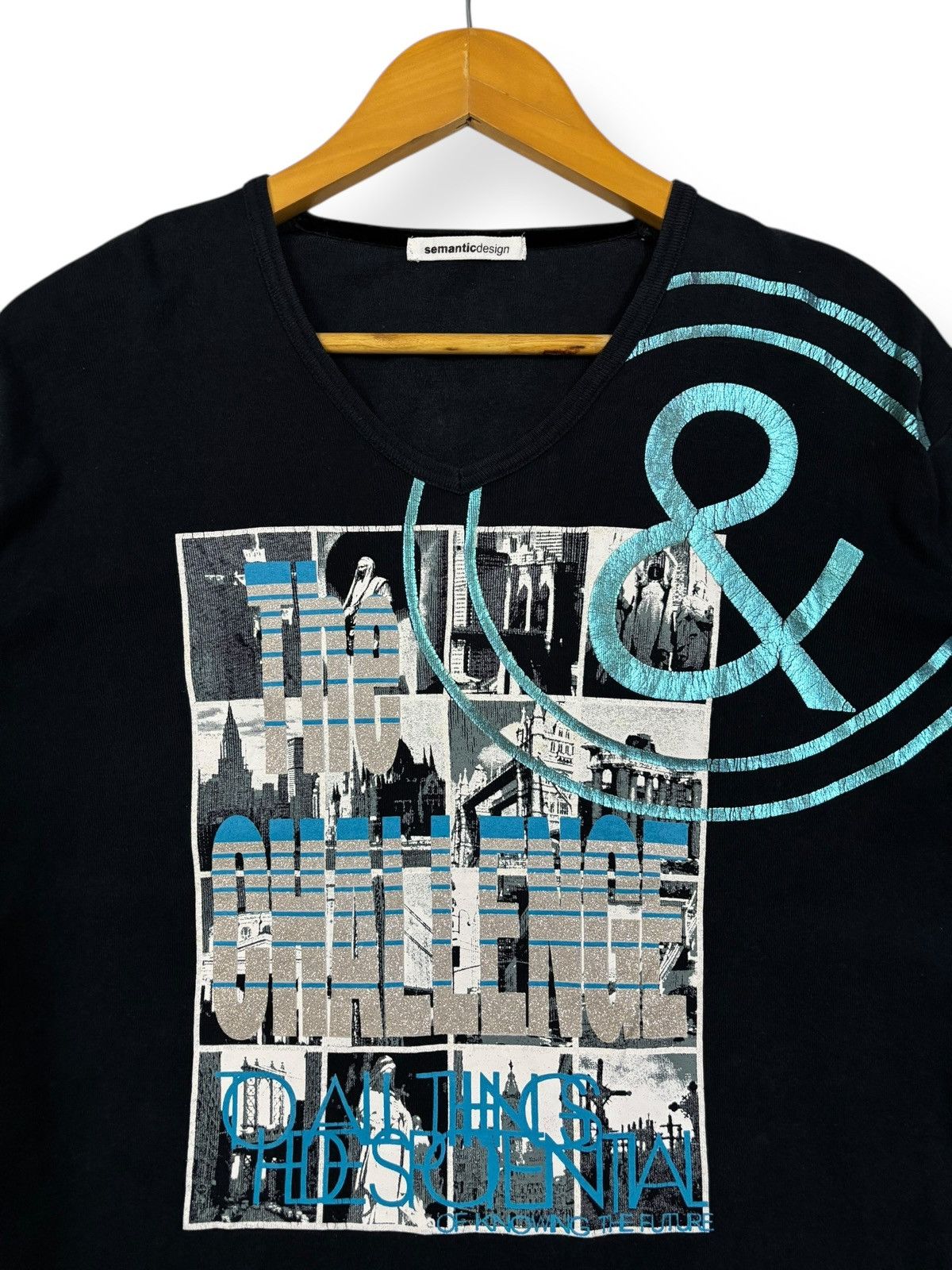 semanticdesign Semantic Design Graphic Printed V-neck Long Sleeve T-shirt Size US M / EU 48-50 / 2 - 5 Thumbnail