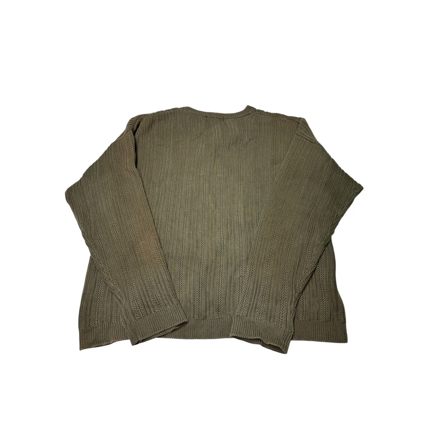Eddie Bauer VINTAGE Eddie Bauer Mens 2XLT Olive Green Ribbed Knit Crewneck Sweater Size US XXL / EU 58 / 5 - 3 Thumbnail