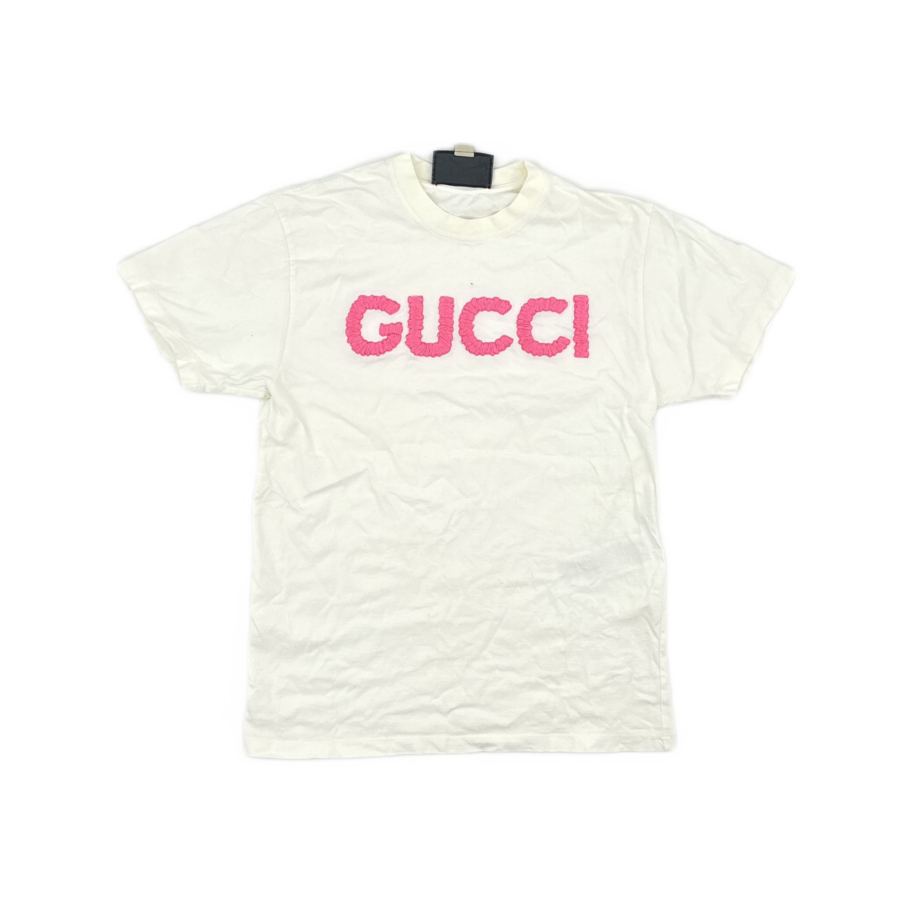 Gucci Gucci Pink Logo Embroidery T-Shirt XS Size XS / US 0-2 / IT 36-38 - 1 Thumbnail