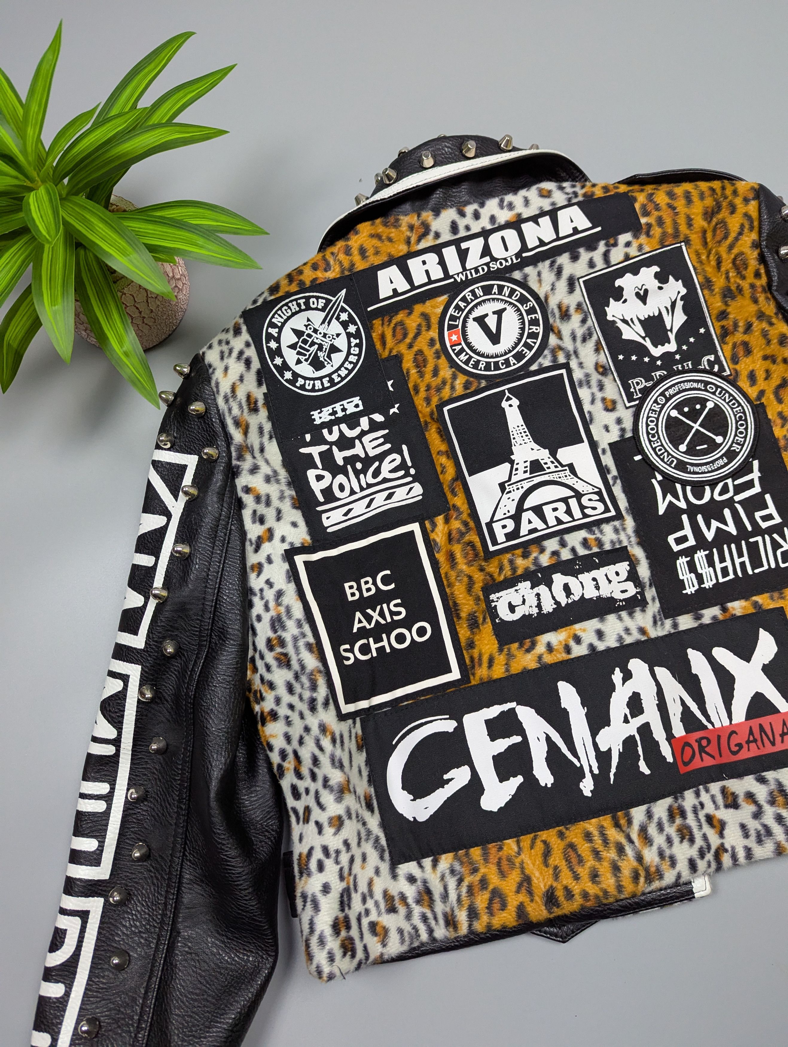 Hysteric Glamour Y2K Punk Rock Studded Graffiti Jacket Biker Leather Style Size M / US 6-8 / IT 42-44 - 20 Thumbnail