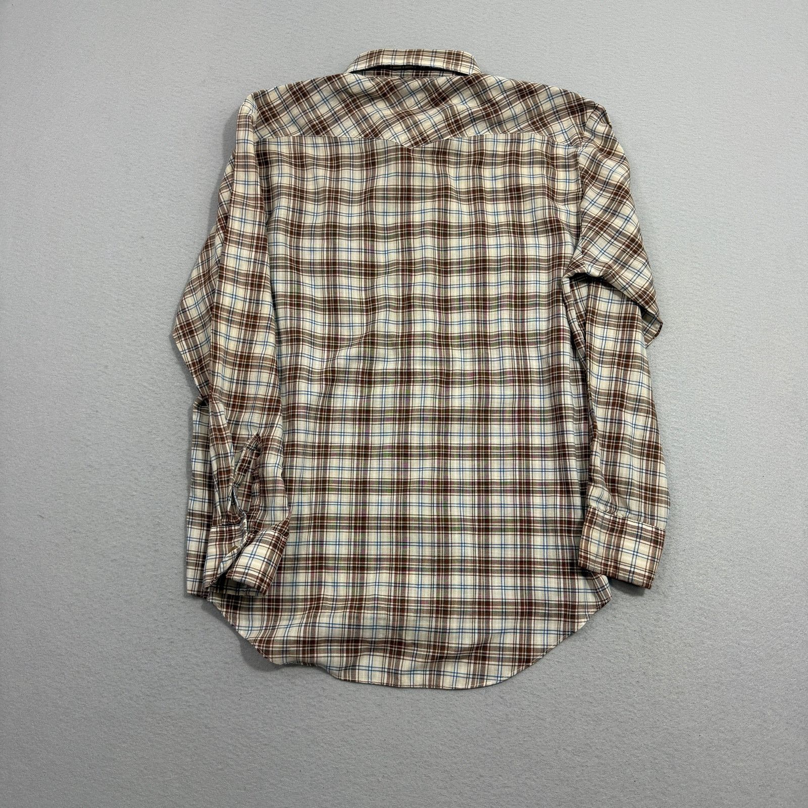 Vintage Vintage JCPenney Shirt Men's Large Brown Plaid Paper Thin Size US L / EU 52-54 / 3 - 8 Thumbnail