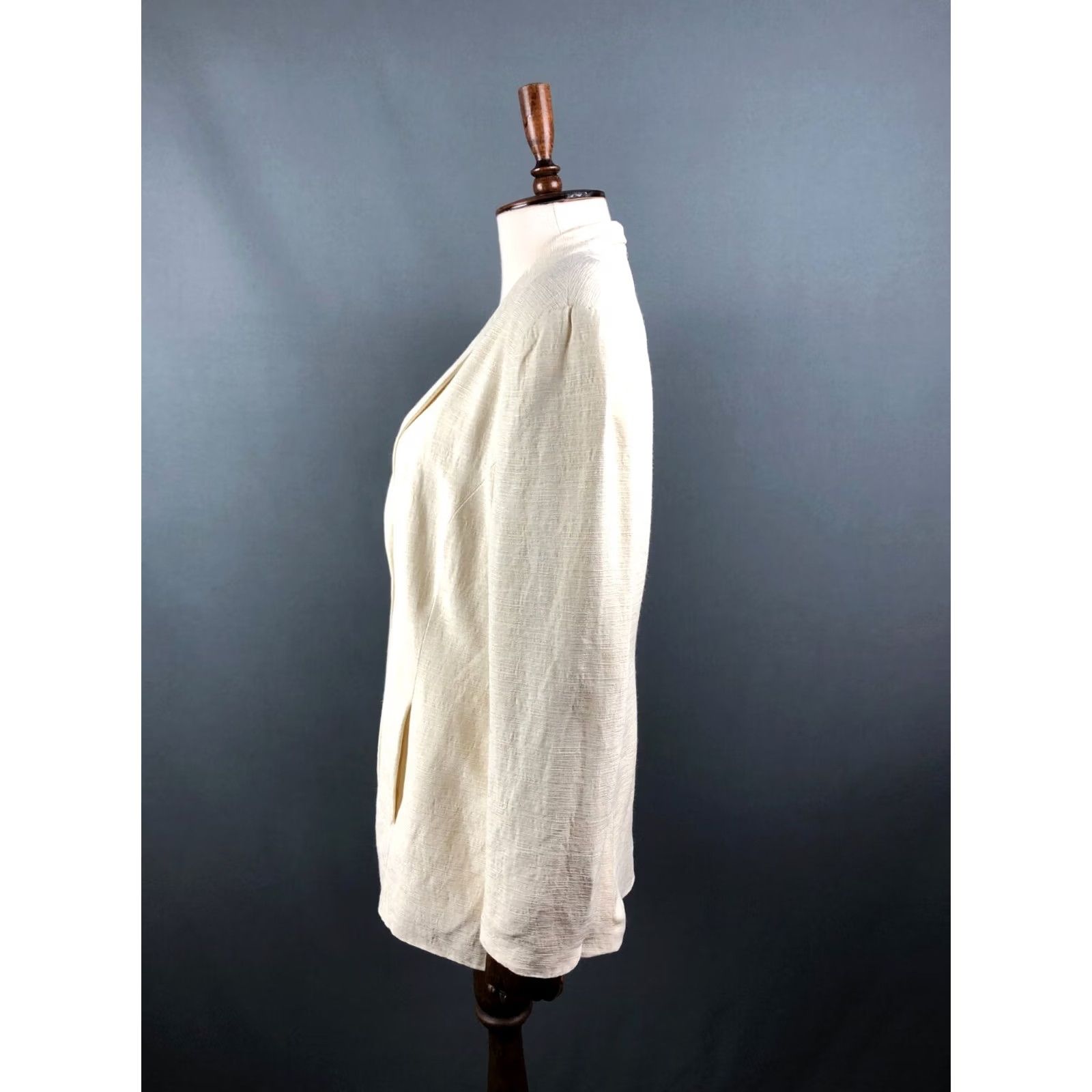 Vintage Laurèl Blazer Women 42 Ivory Viscose Rayon One Button Closure On-Seam Pockets Classic Size M / US 6-8 / IT 42-44 - 2 Thumbnail