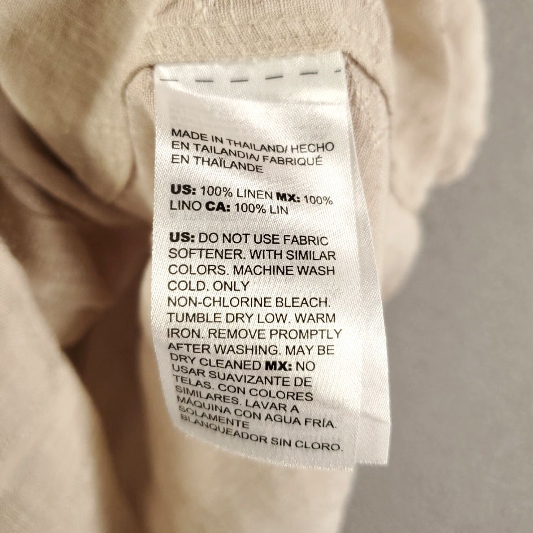 Vintage Womens Chico's Linen Button-Up Size 16 Tan Ivory XL Non-Iron Long Sleeve Casual Shirt Womens Regular Size XXL / US 16-18 / IT 52-54 - 6 Thumbnail