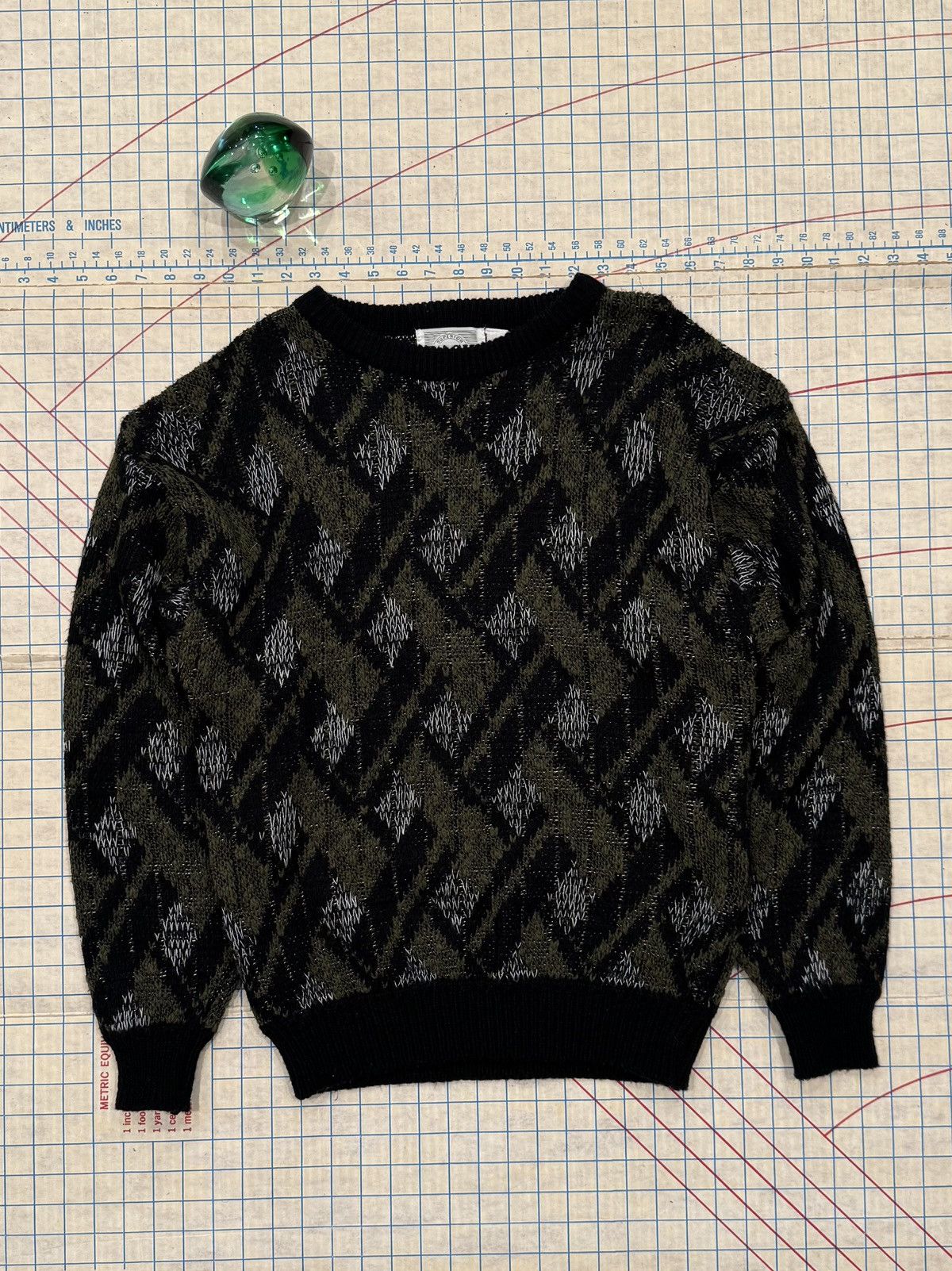 Vintage Vintage Bask Patterned Knit Sweater Mens Size Medium Black Size US M / EU 48-50 / 2 - 1 Thumbnail