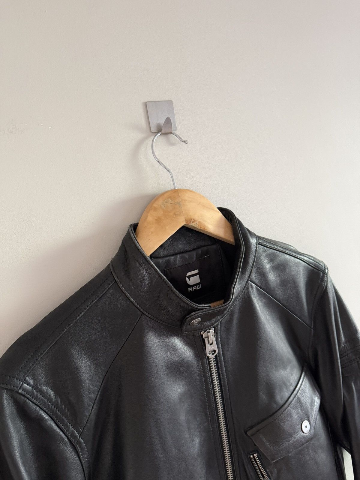 G-Star G-Star RAW Black Leather Moto Jacket Size US M / EU 48-50 / 2 - 2 Thumbnail