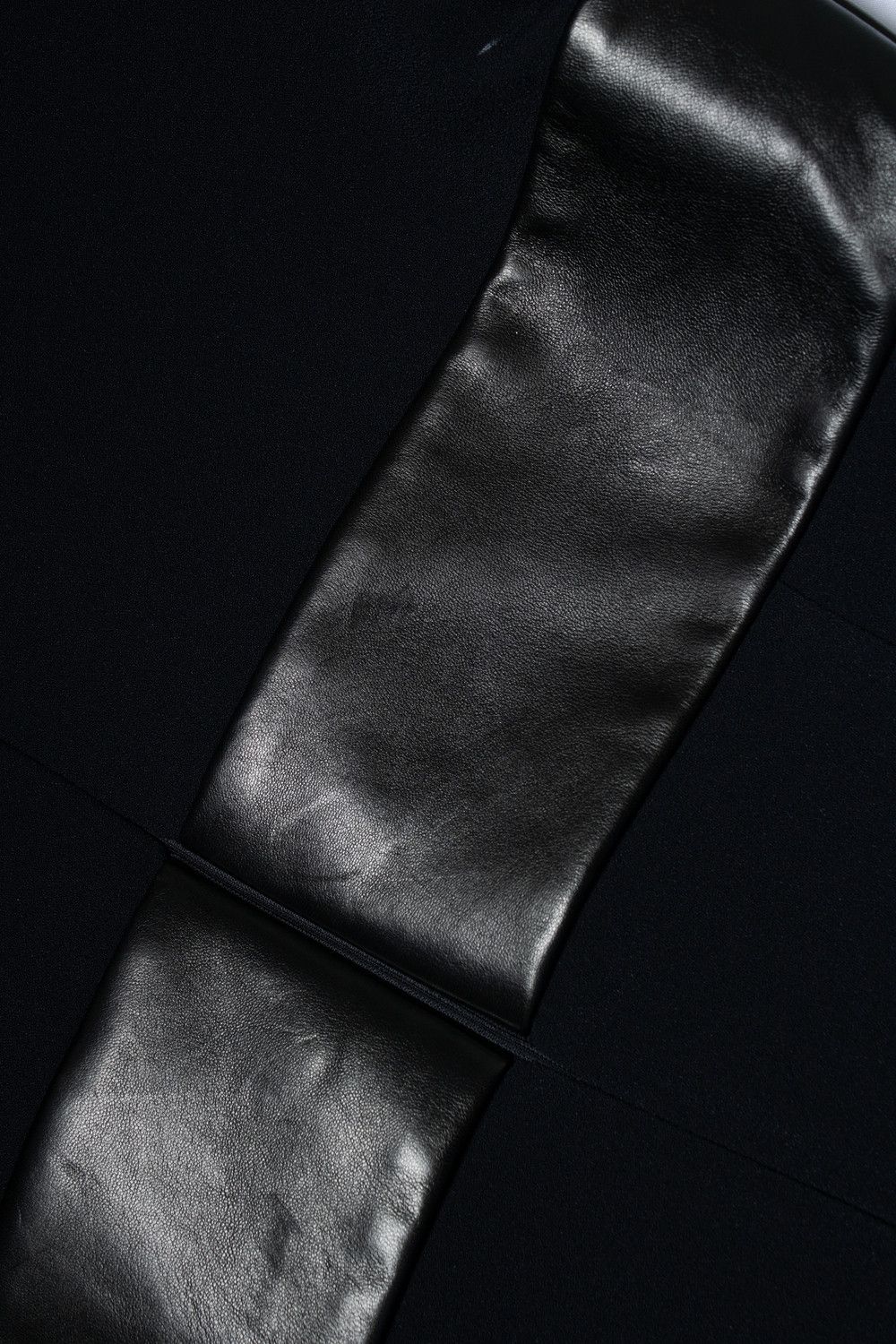 Saint Laurent Paris Saint Laurent, leather trim lace panel dress in black Size S / US 4 / IT 40 - 6 Thumbnail