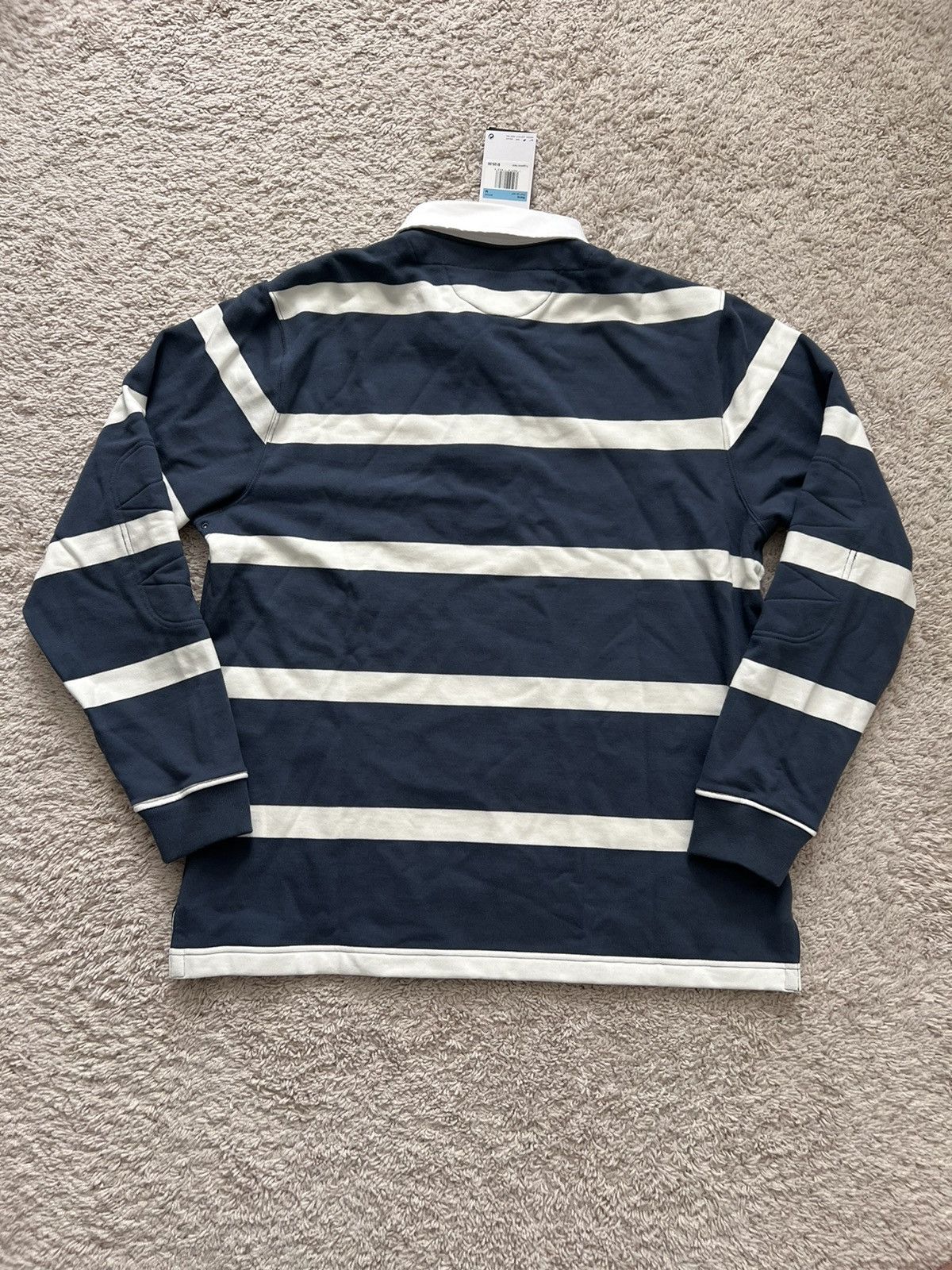 Nike Nike Life Striped Heavyweight Blue White Rugby Shirt Size US L / EU 52-54 / 3 - 11 Thumbnail