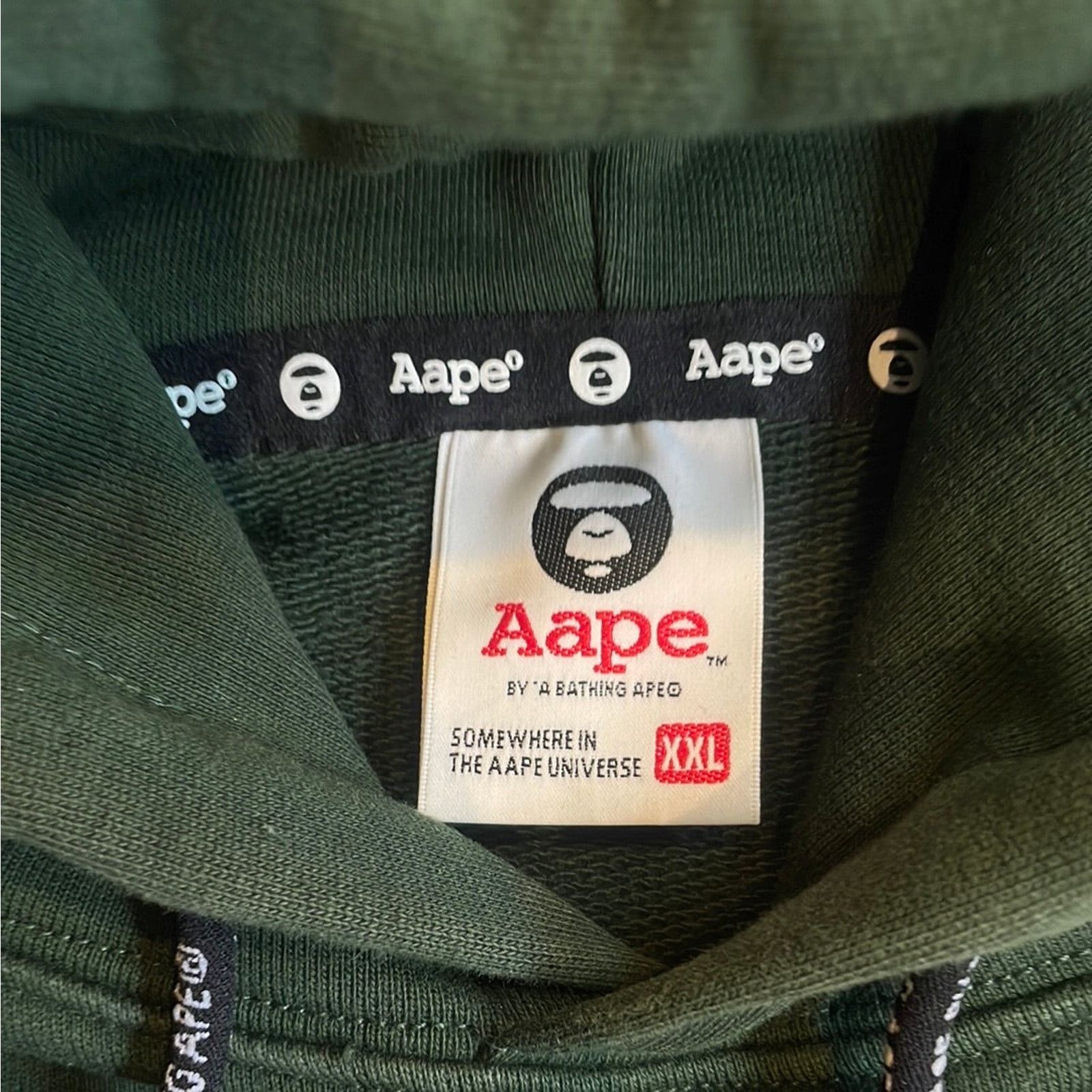 Aape × Bape Bape Somewhere In The Aape Universe Green Hoodie XXL Size US XXL / EU 58 / 5 - 8 Thumbnail