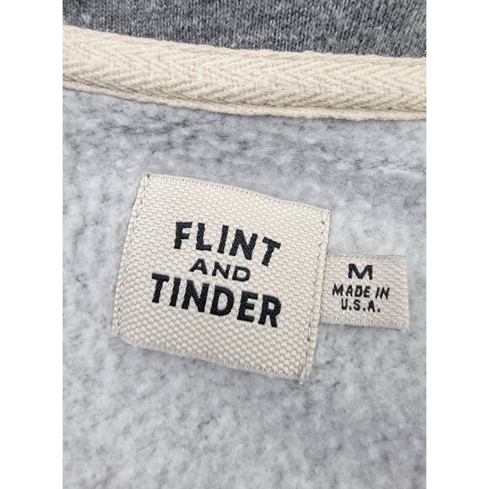 Flint And Tinder Flint and Tinder Sweatshirt Mens Medium Gray Pullover 1/4 Zip Pockets USA Made (Solid) Size US M / EU 48-50 / 2 - 3 Thumbnail
