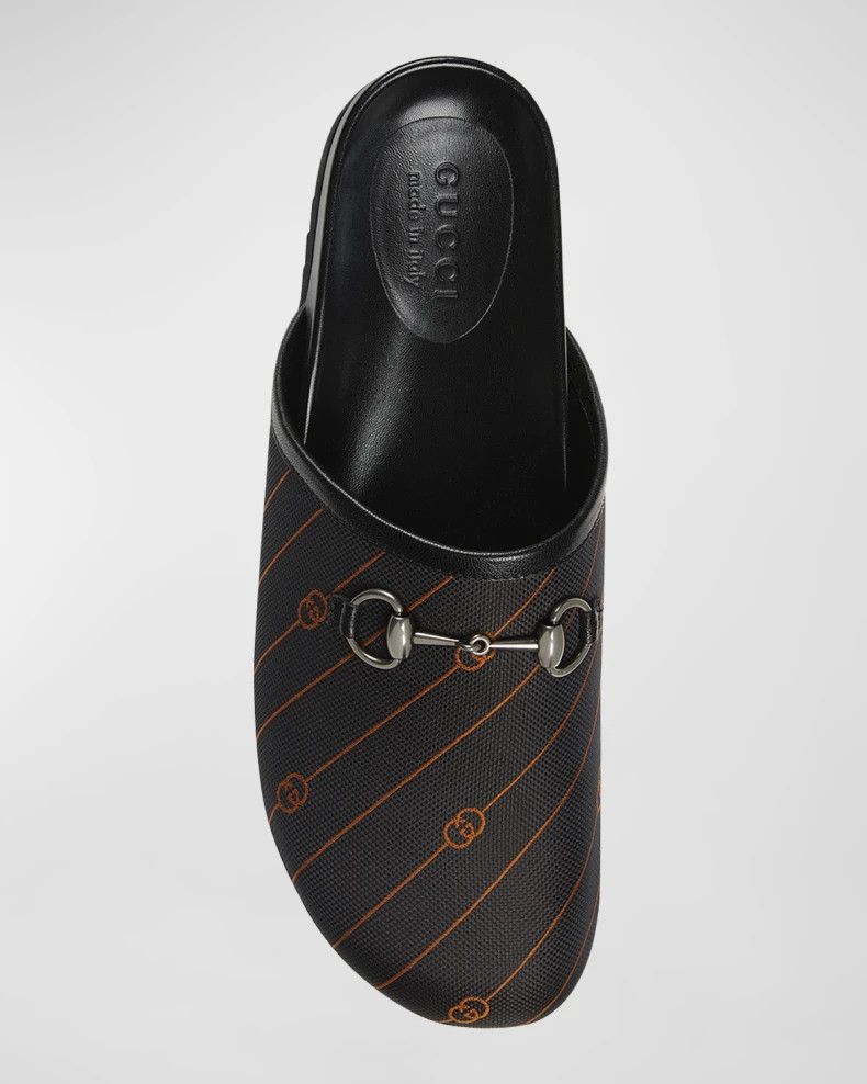 Gucci o1s1wg110225 Slipper With Horsebit in Black & Orange Size US 10.5 / EU 43-44 - 5 Thumbnail