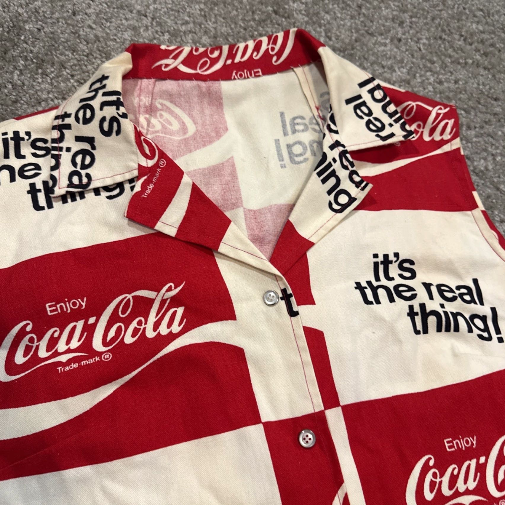 Vintage VINTAGE Coca-Cola Checkered Logo Red White Snap Button Sleeveless Vest Med 60s Unisex Adults M Button-Up Size US M / EU 48-50 / 2 - 3 Thumbnail