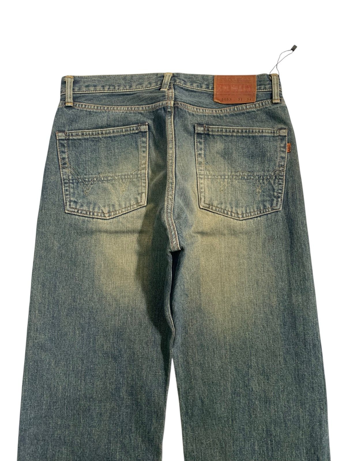 Edwin VINTAGE EDWIN 505X SELVEDGE FADED & RUSTY DISTRESSED DENIM Size US 31 - 9 Thumbnail